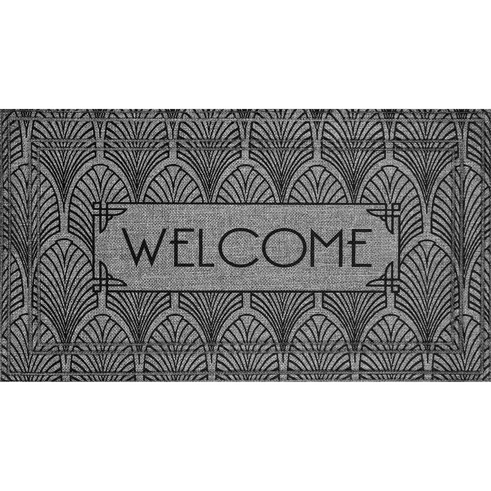 Style Selections 60662282002000036 Pewter Recycled rubber Rectangular Indoor or outdoor Welcome Door mat