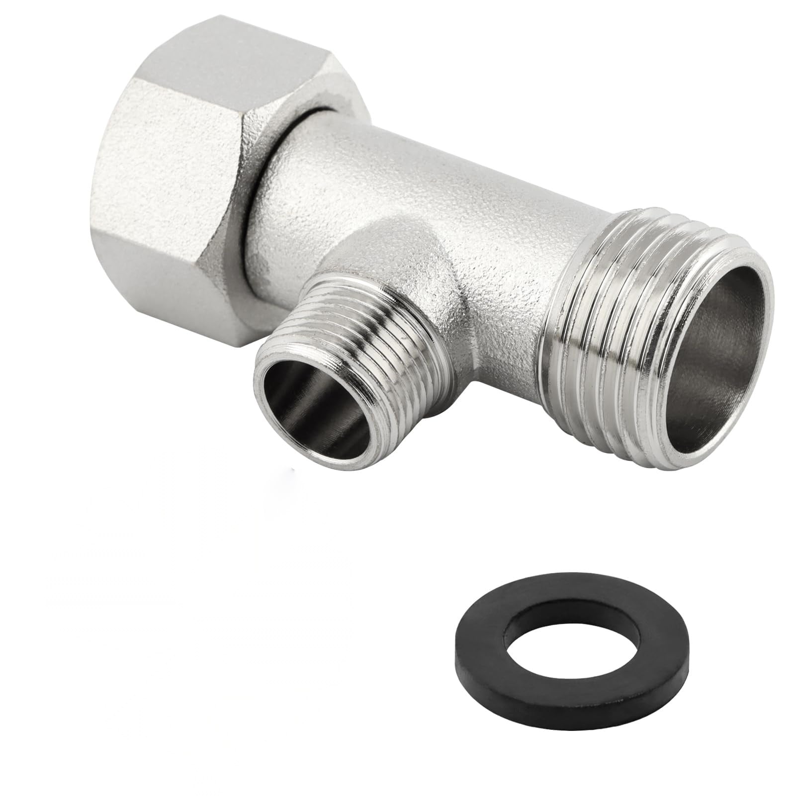 Aoibox  Bidet T Adapter 3 Way Copper Tee Connector 1 2 x 1 2 x 9 16 Inch Thread for Toilet Water Supply Adapter