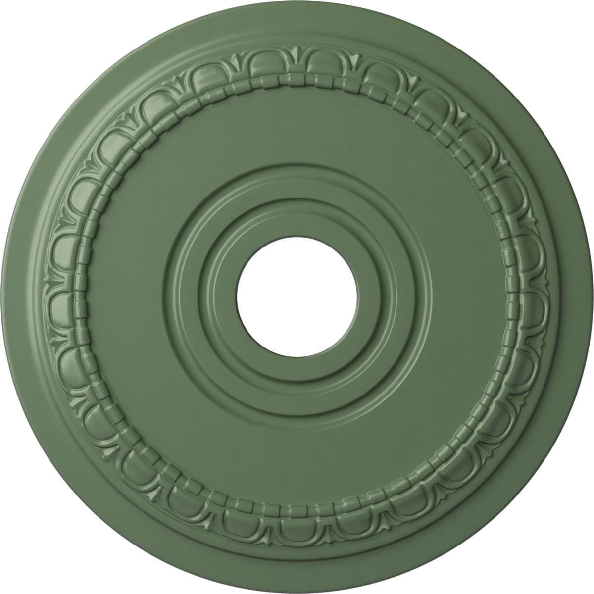 Ekena Millwork CM17MUAGF Munich 17.5-in W x 17.5-in L Painted Athenian Green Polyurethane Whole Ceiling Medallion