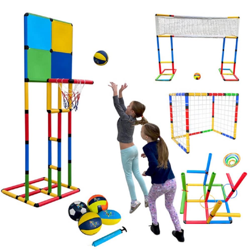  JOYIN Arcade Basketball Game Set with 4 Balls and Hoop for Kids  3 to 12 Years Old Indoor Outdoor Sport Play - Easy Set Up - Air Pump  Included - Ideal