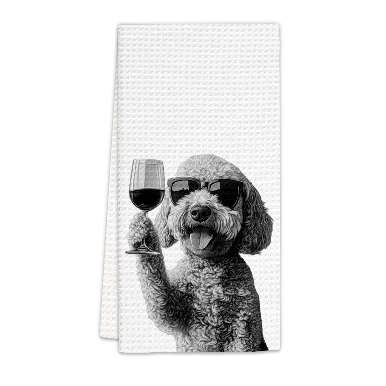 DHMHD Goldendoodle Gifts Wine Kitchen Towels Decorative Hand Dish Towel for Kitchen Home Bar Funny Golden Doodle Wine Lover Home Bars Kitchen #LDH0811X105