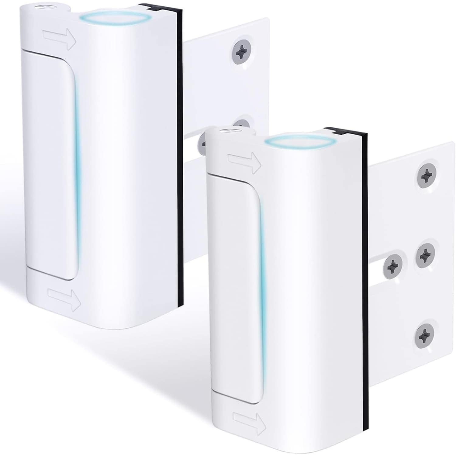 OGETFUUR 2-Pack White Door Reinforcement Lock for Additional Safety and Privacy Perfect