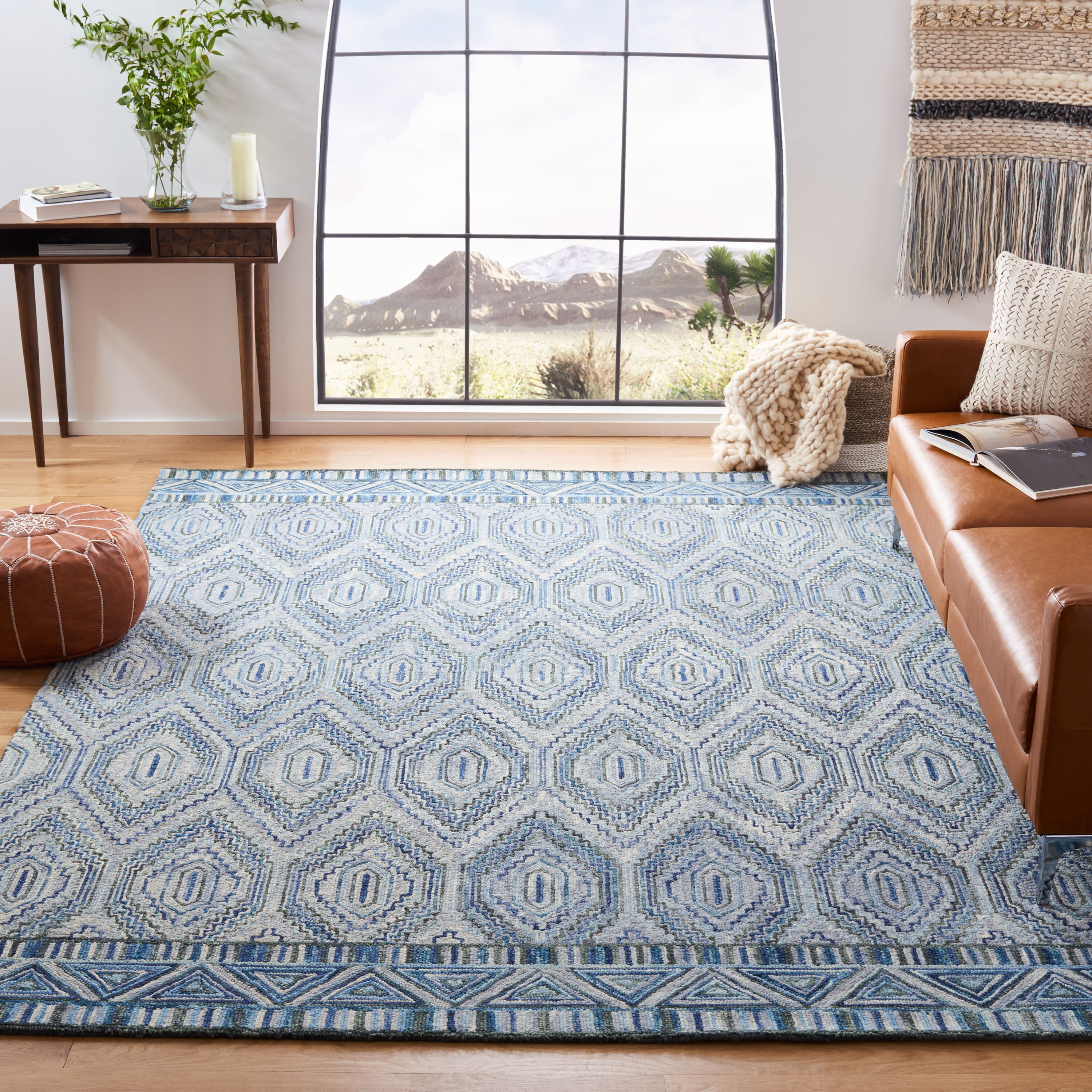  Aspen 823 Gray/Blue Bohemian 9ft x 12ft Large Rectangle Rug