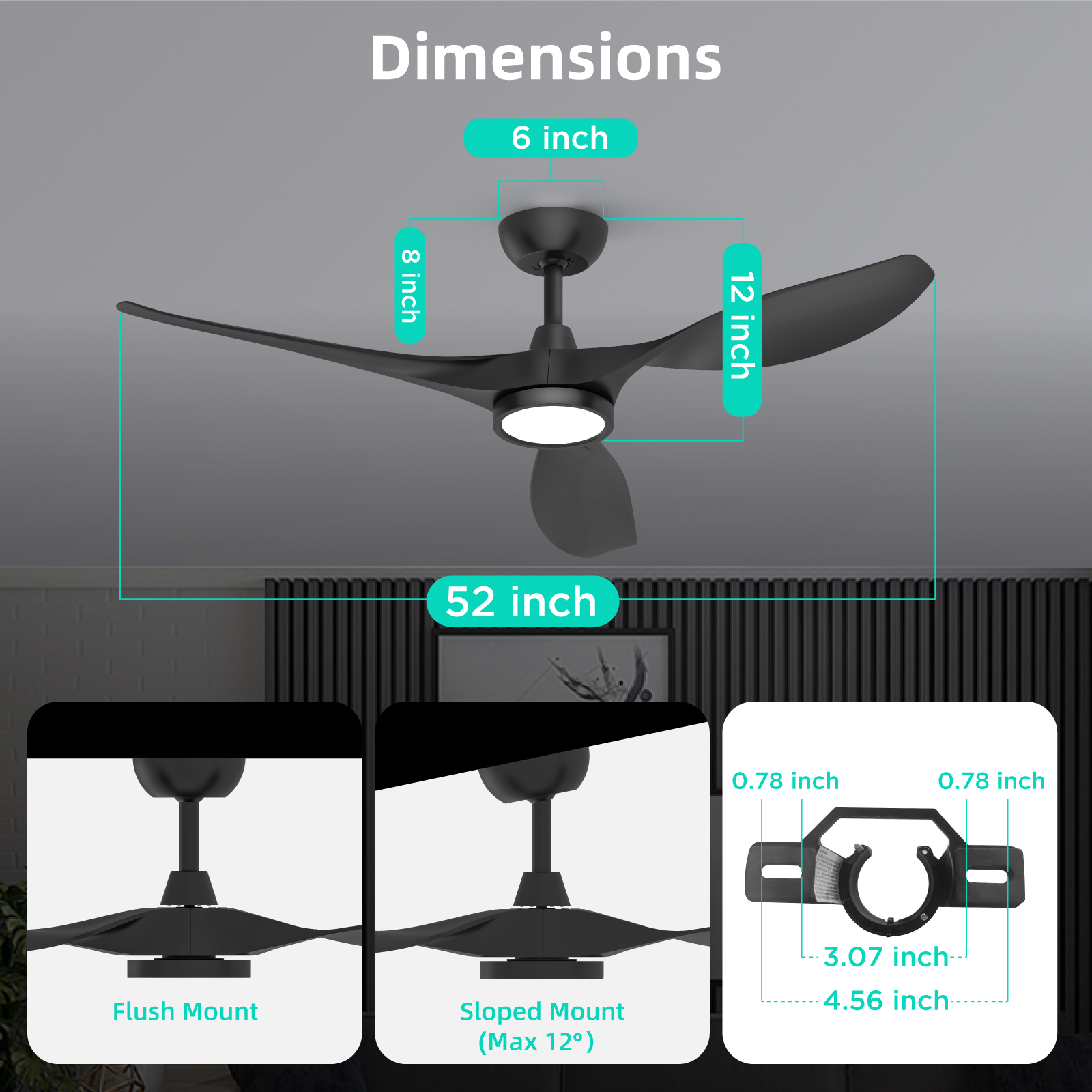 ocioc OC52-BK-3D-R3 Ceiling-Fans - View #5