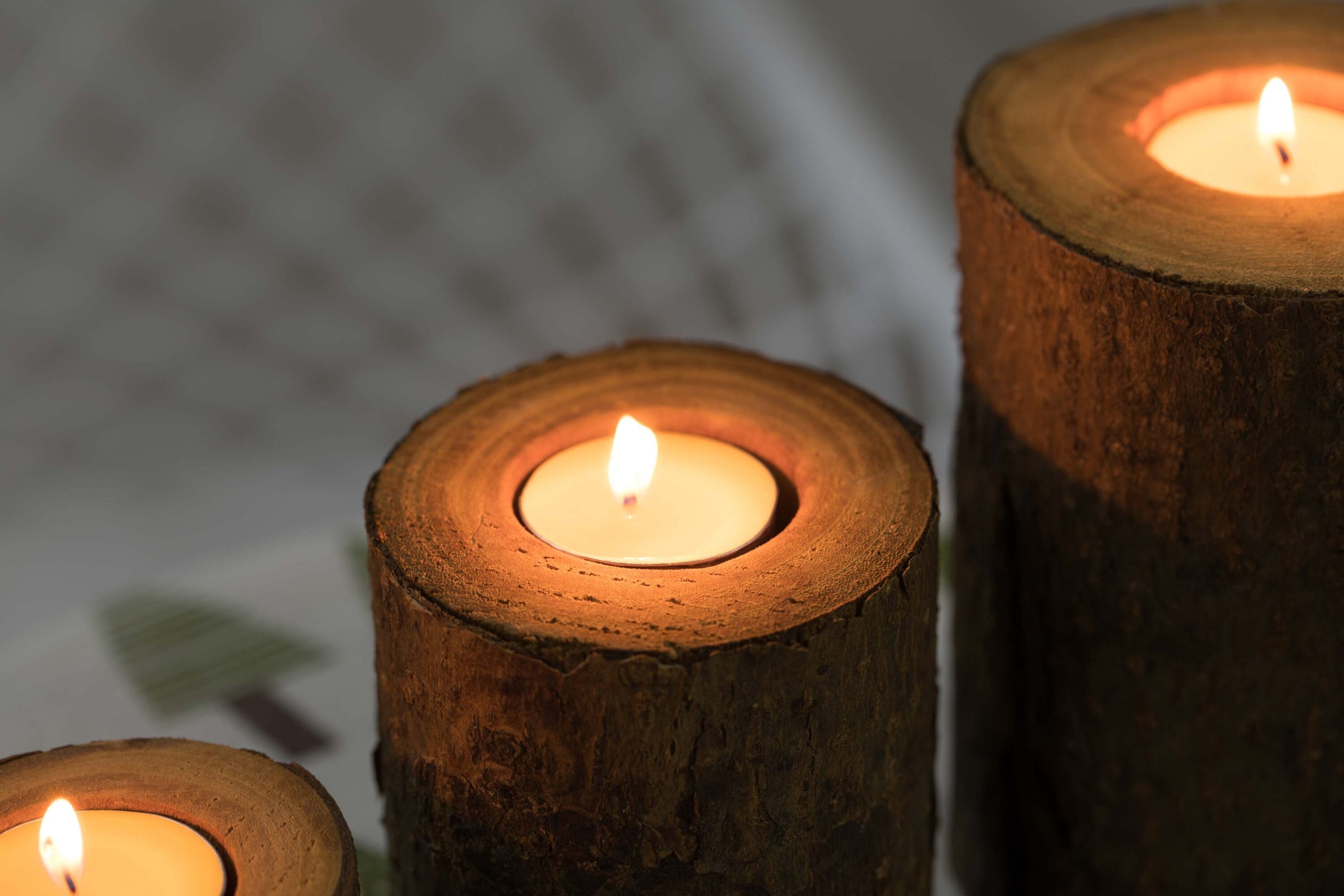 Pair Of Small Tea Light Candle Holders in Cedar and / or Walnut