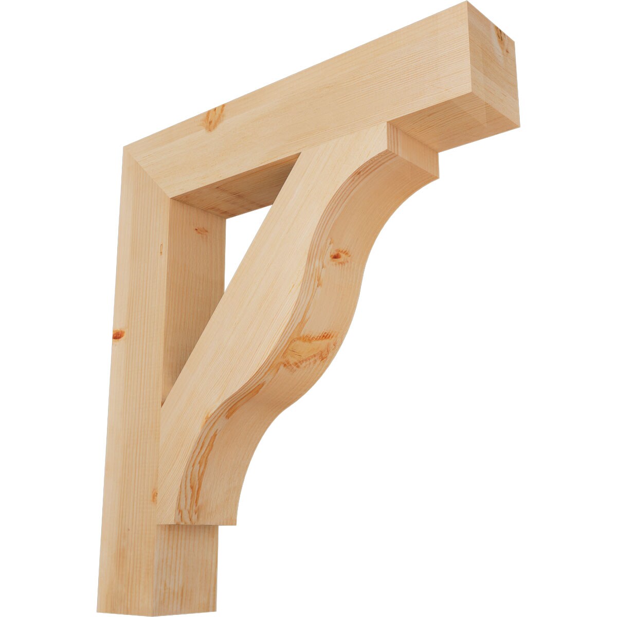 Ekena Millwork BKT06X32X36FST05SDF Funston Block Smooth 5-1/2-in x 32-in x 36-in Douglas fir Brown Wood Standard bracket