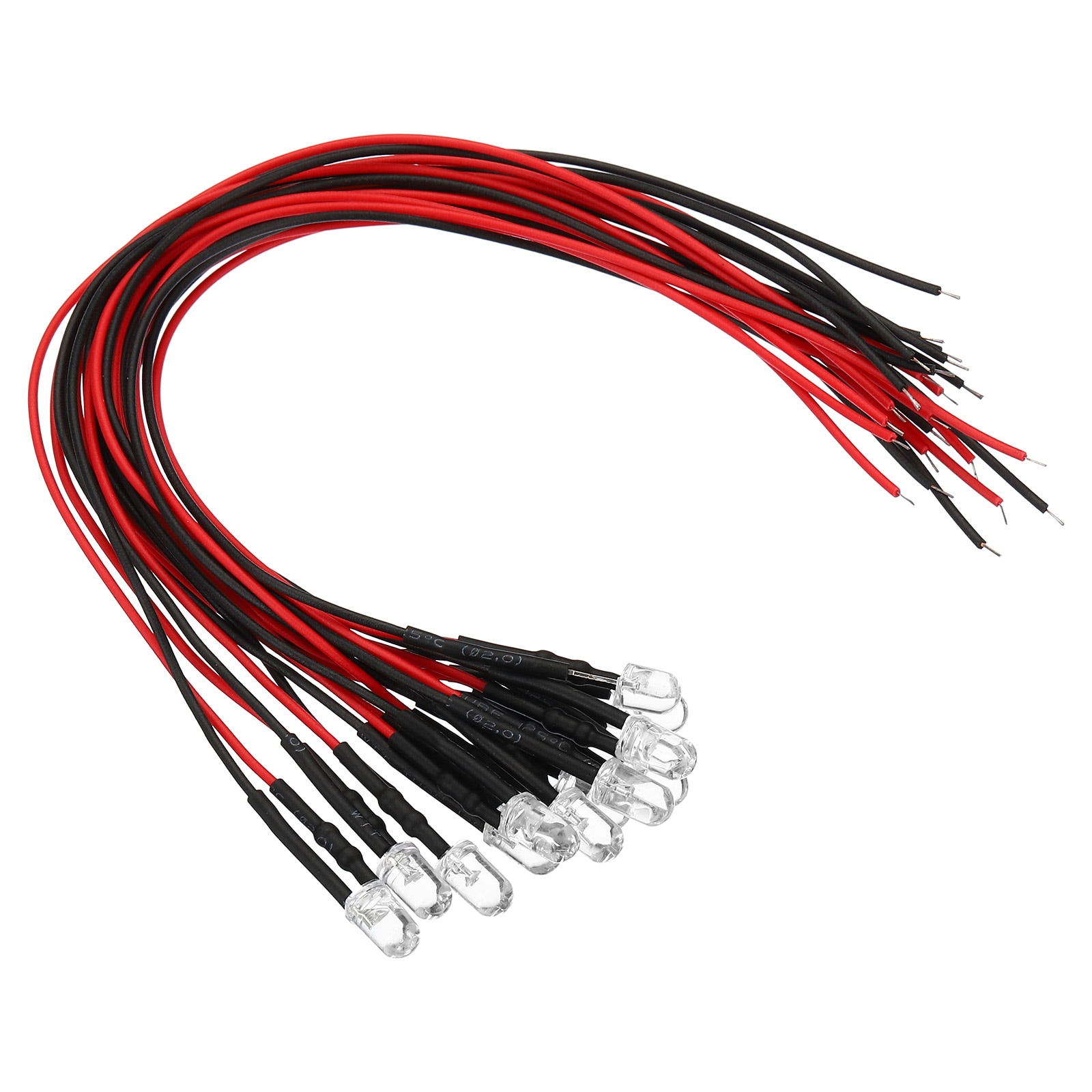 PATIKIL 3V - 6V 5mm LED Light Emitting Diodes 12pcs Pre Wired Mini LED ...