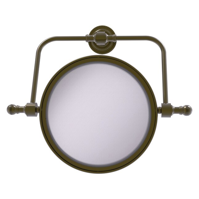 Allied Brass Retro Dot 7-in x 8-in Matte Gray Double-Sided Magnifying Wall-Mounted Vanity Mirror Allied Brass Retro Dot 7-in x 8-in Matte Gray Double-Sided Magnifying Wall-Mounted Vanity Mirror