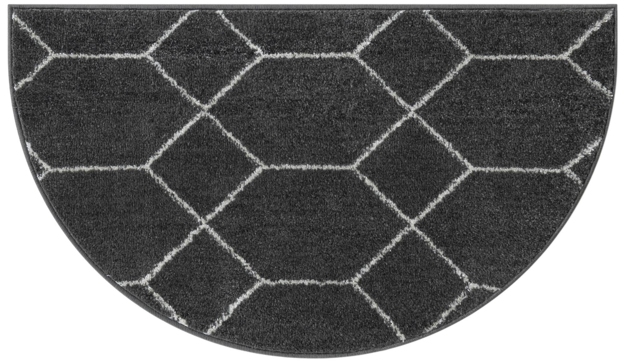 Unique Loom 3185010 Trellis Frieze 3 x 4 (ft) Loomed Polypropylene Dark Gray Half-round Indoor Trellis Area rug
