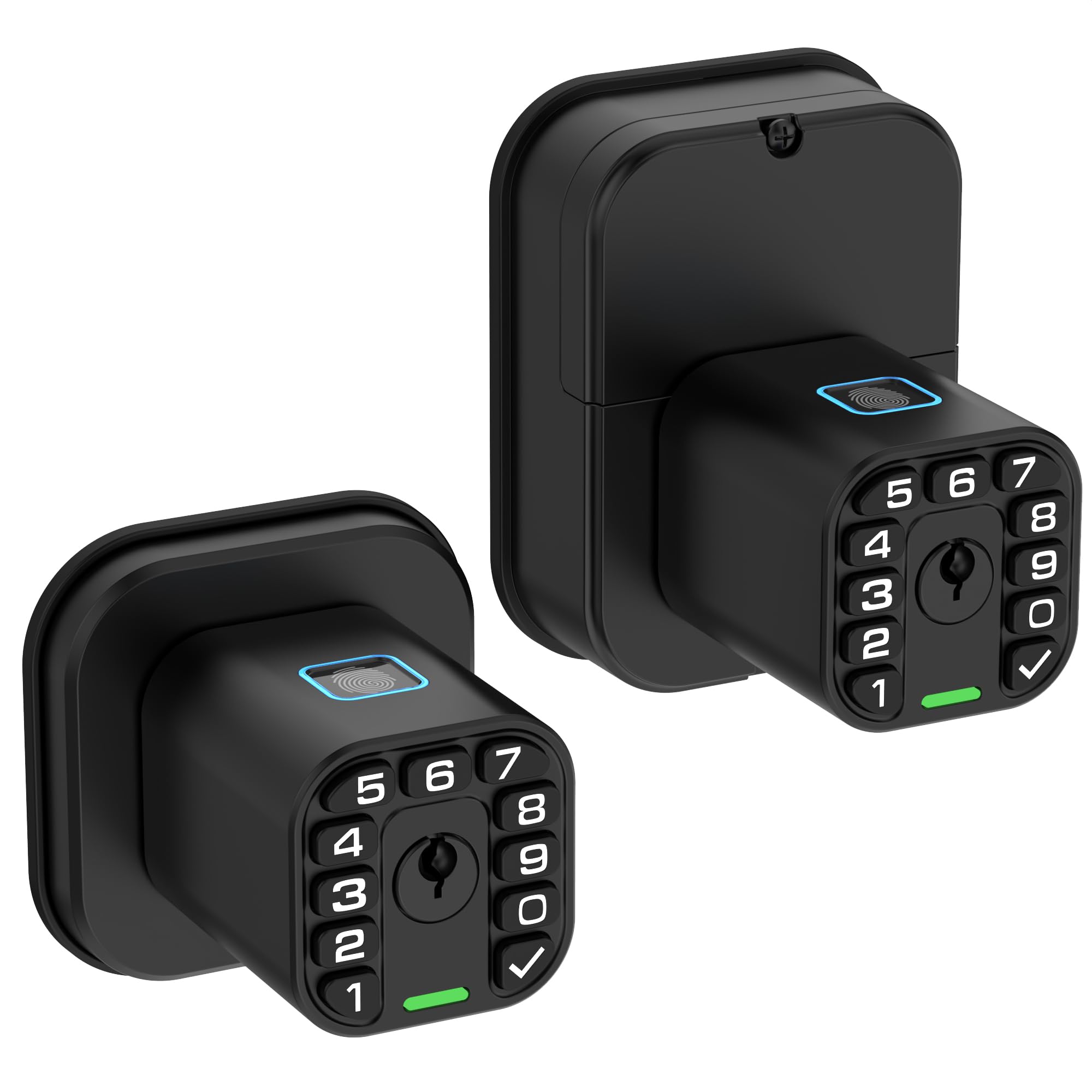 AOIZGMY  IU53 Double Sided Fingerprint Keypad Door Lock All Weather Fully Waterproof Biometric Entry with Dual Sided Codes Same Key Both Sides