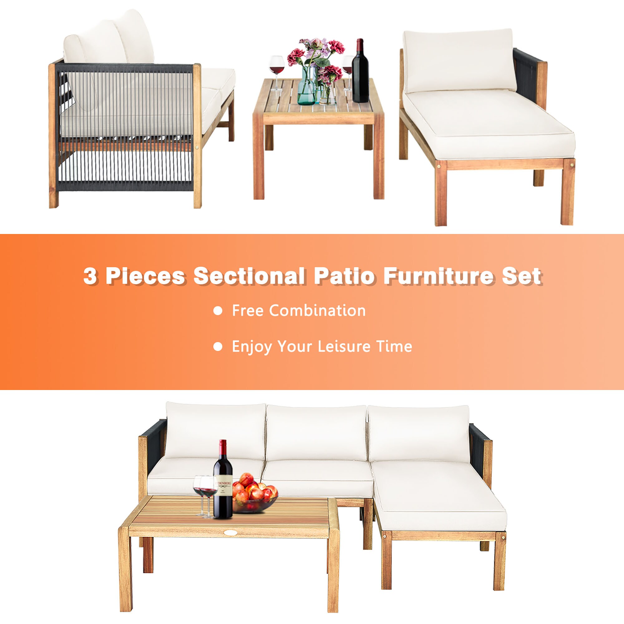CASAINC CN7102-3-BE Patio-Conversation-Sets - View #6