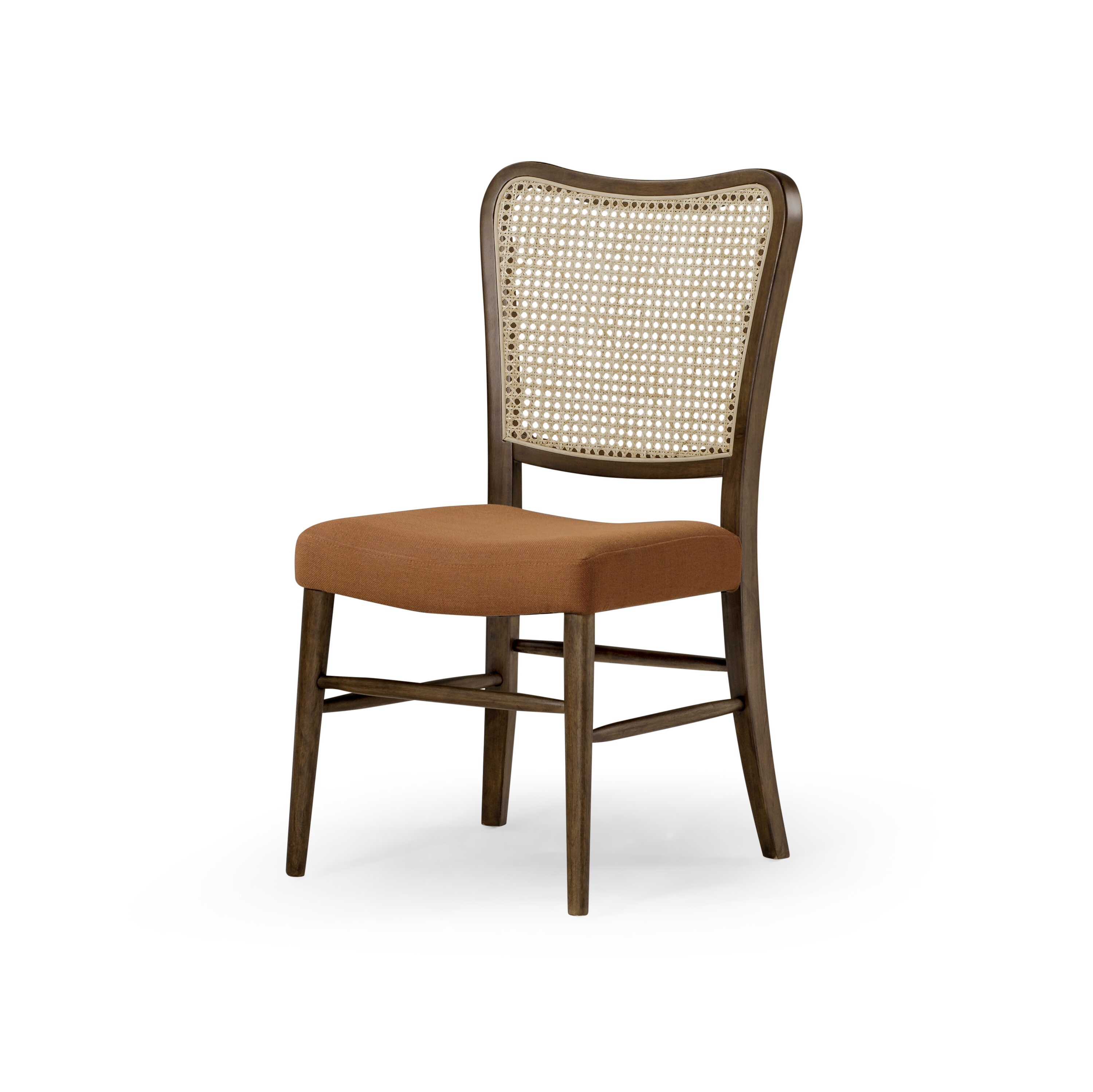 Maven Lane ML354002-WDC-BR 19in Vera Classical Wooden Dining Chair in Antiqued Brown Finish with Clay Canvas Fabric Upholstery Set of 2
