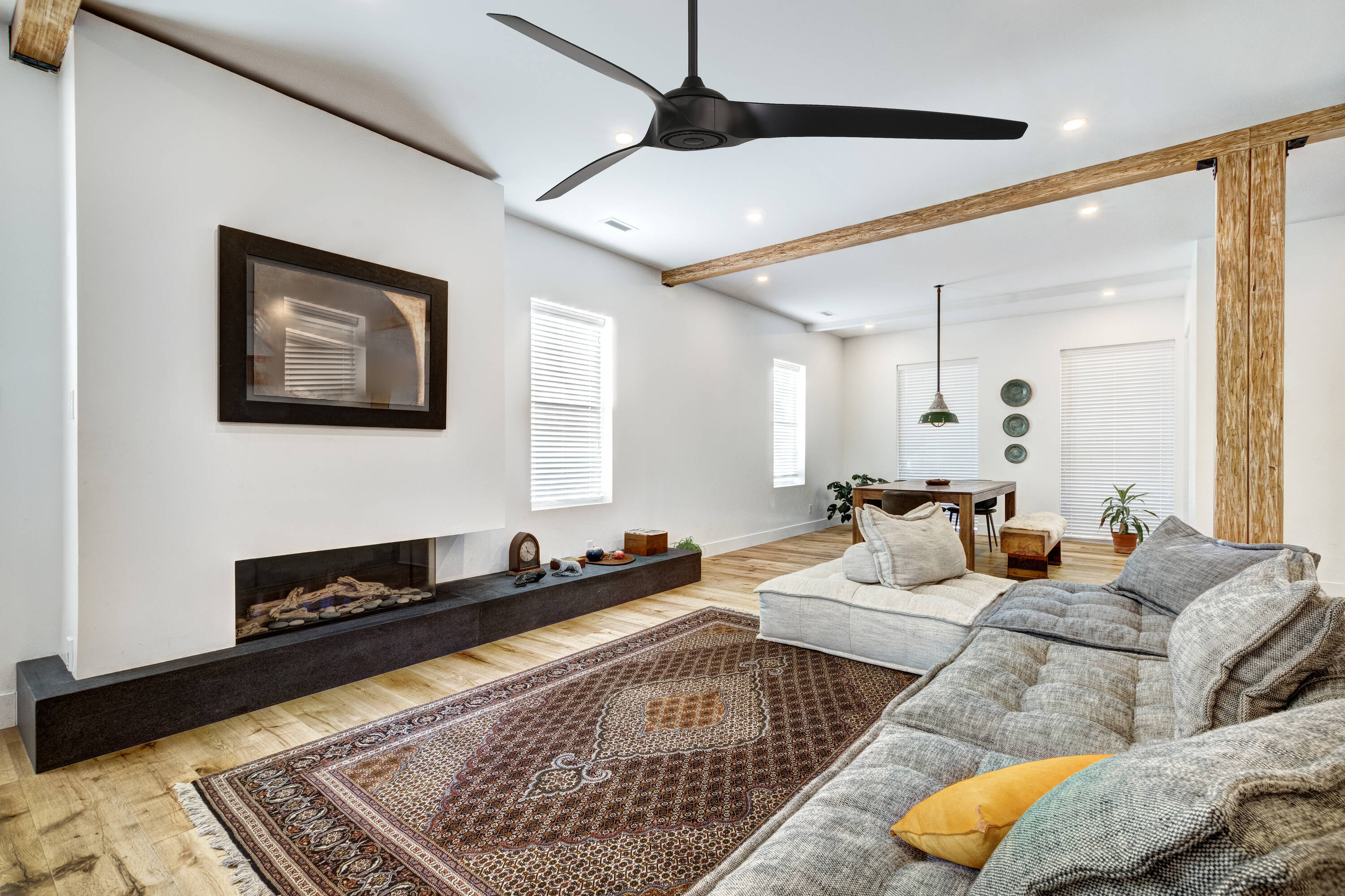 Harbor Breeze Milroy 72-in Matte black Indoor/Outdoor Ceiling Fan