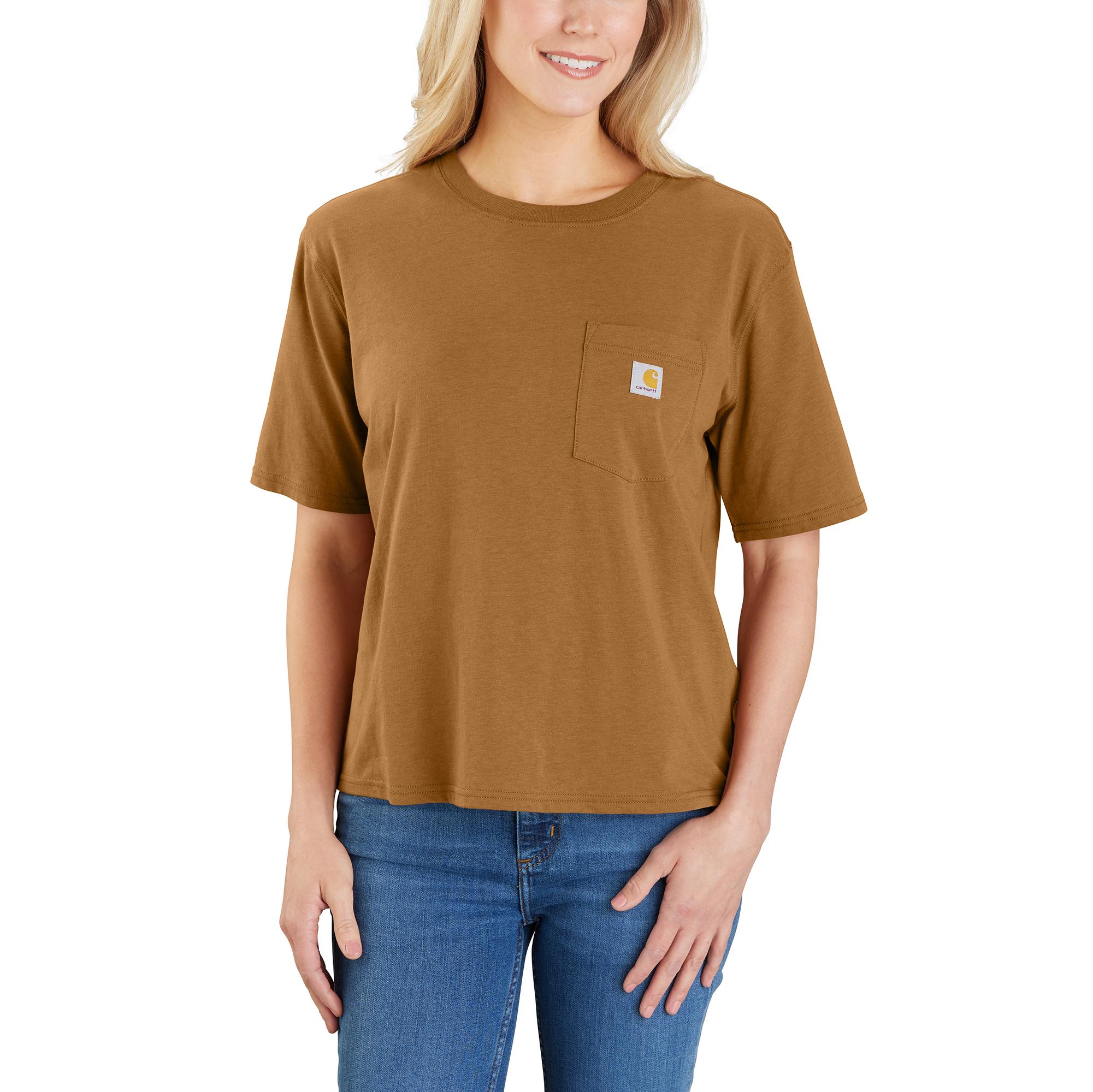 Carhartt 106122-BRNXLREG Women's Brown Jersey Short sleeve T-shirt ( XL )