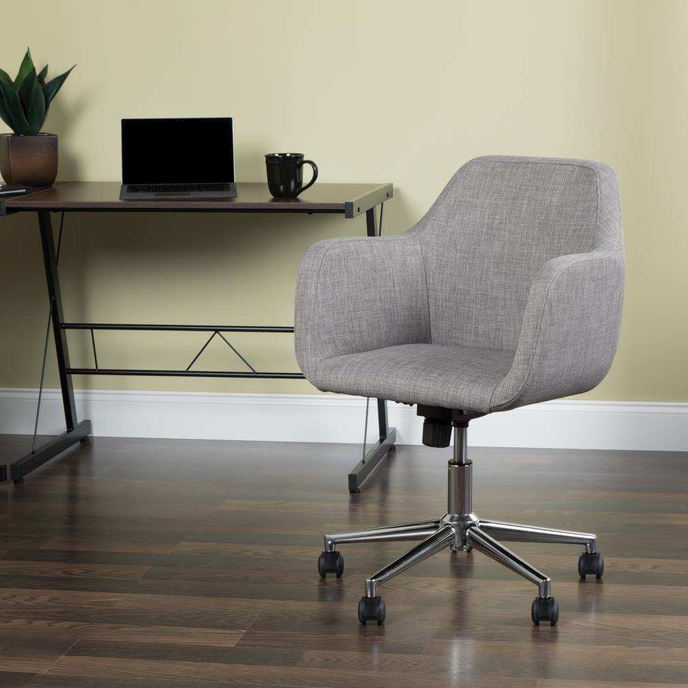 OFM ESSENTIALS Grey Traditional Adjustable Height Upholstered Desk