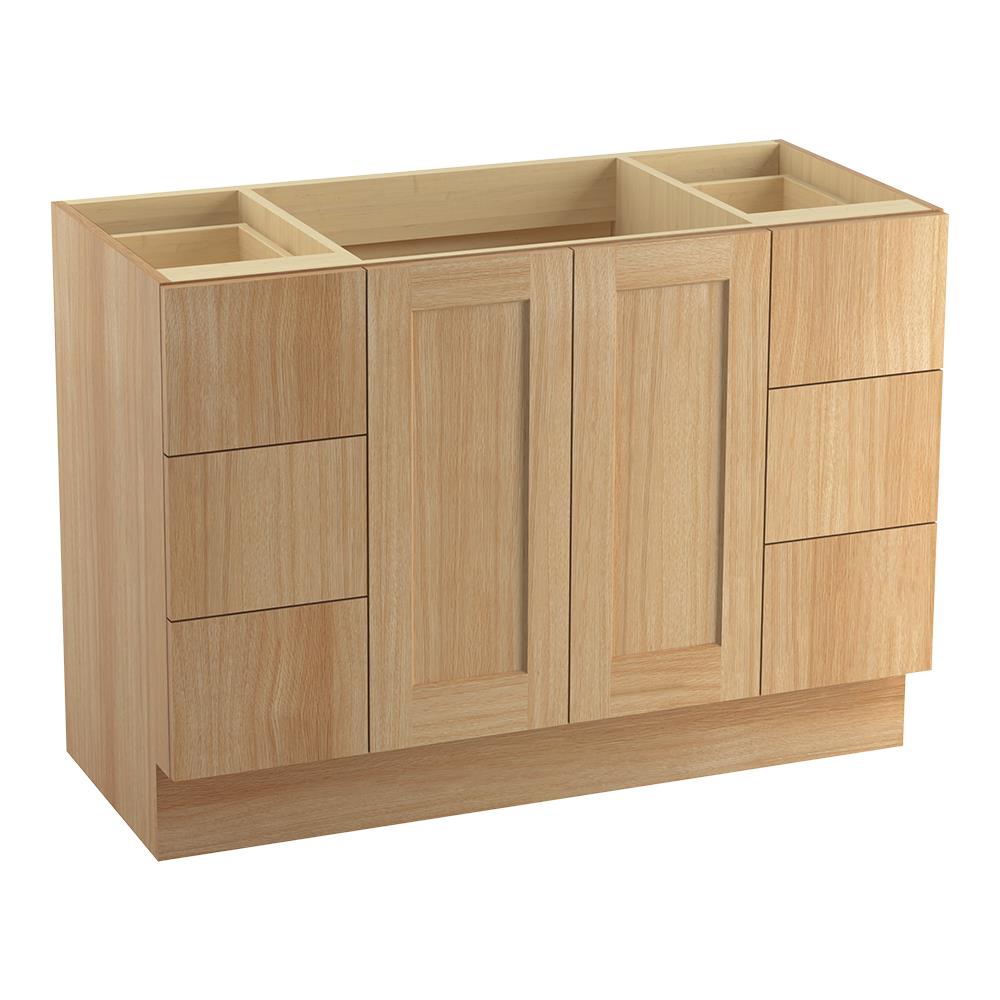 KOHLER Poplin 48-in Khaki White Oak Bathroom Vanity Cabinet in the ...