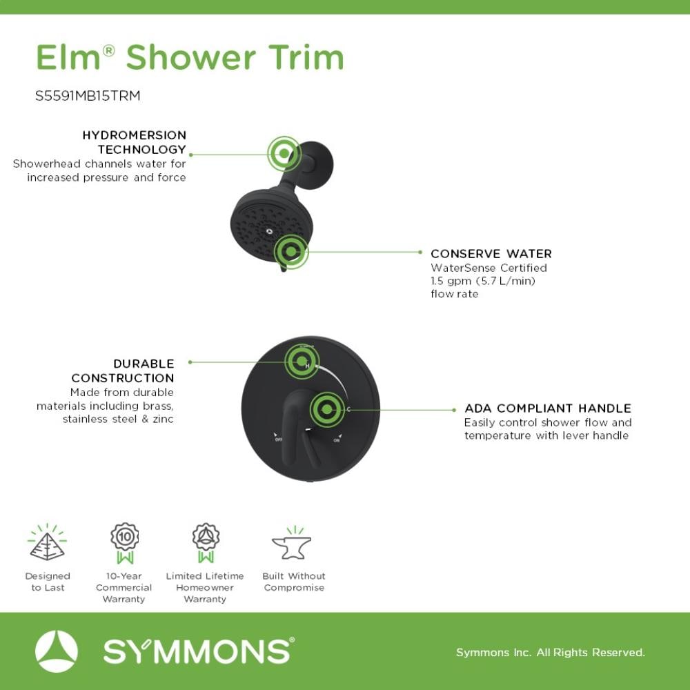 Symmons S5591MB15TRM Tub-Shower-Faucets - View #3