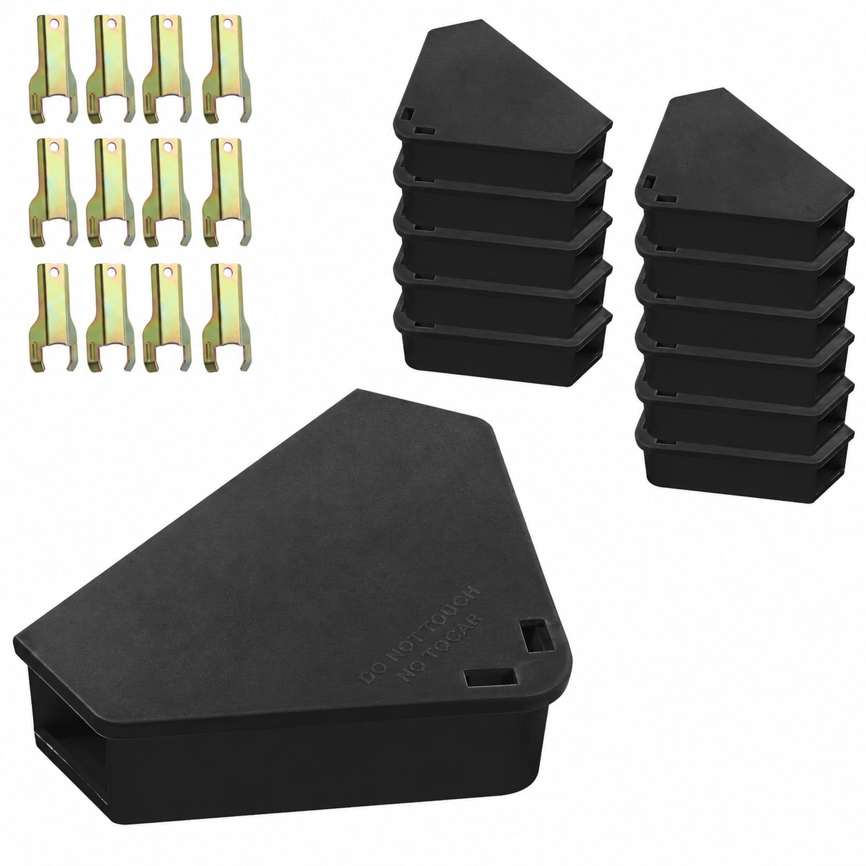 ITOPFOX  Mouse Station 12 Pack with Keys Tamper Resistant Child and Pet Safe Design Indoor Outdoor Use Reusable Weatherproof ABS Plastic Black