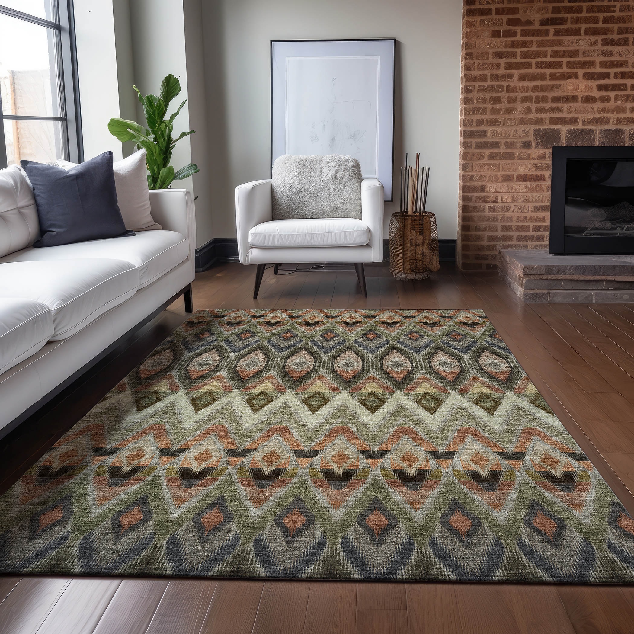 Addison Rugs ACN617TP8X10 Chantille ACN617TP 8 x 10 (ft) Polyester Taupe Rectangular Indoor/Outdoor Abstract Machine washable Area rug