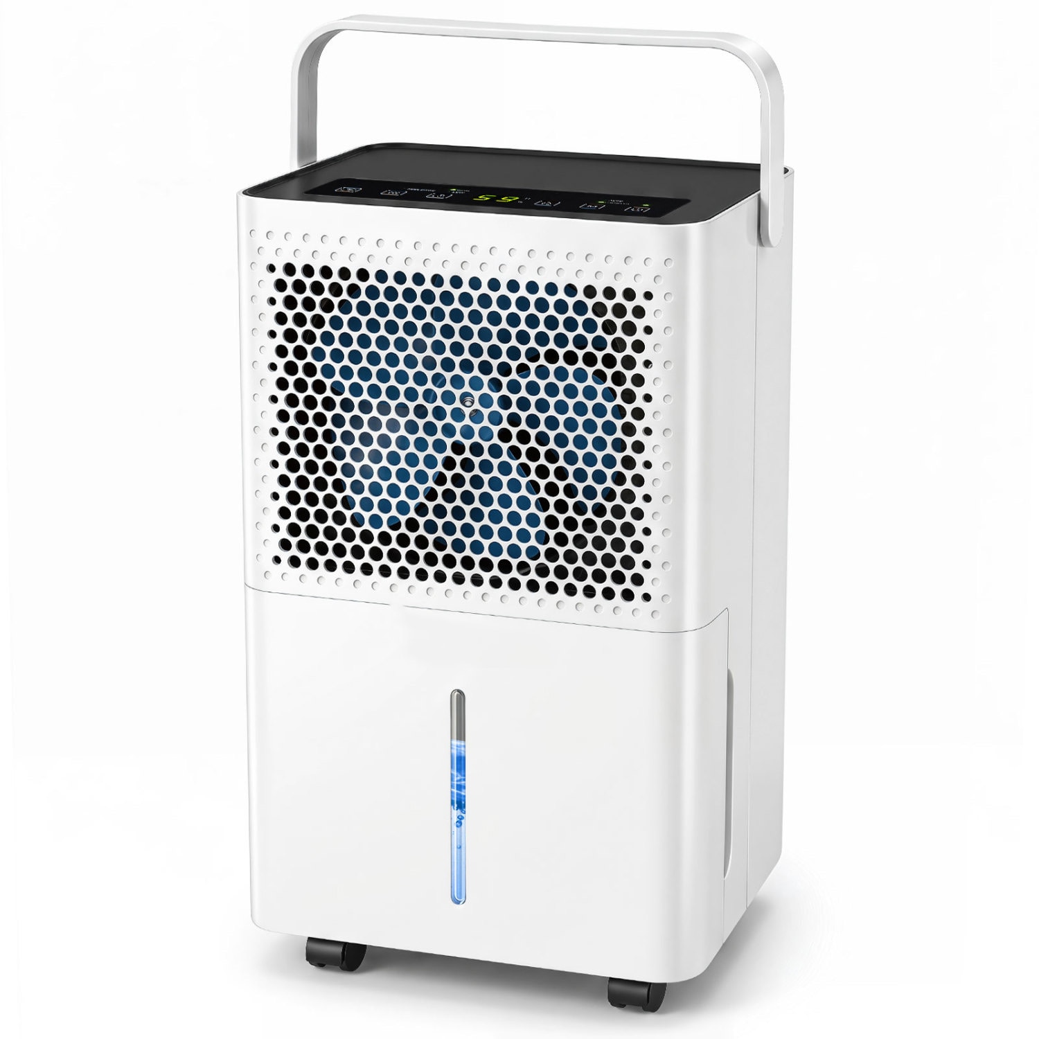 Slickblue Portable 32 pint 2000 Sq Ft Compressor Dehumidifier with Drain Hose For Use in Basements Bathrooms and Crawlspaces White