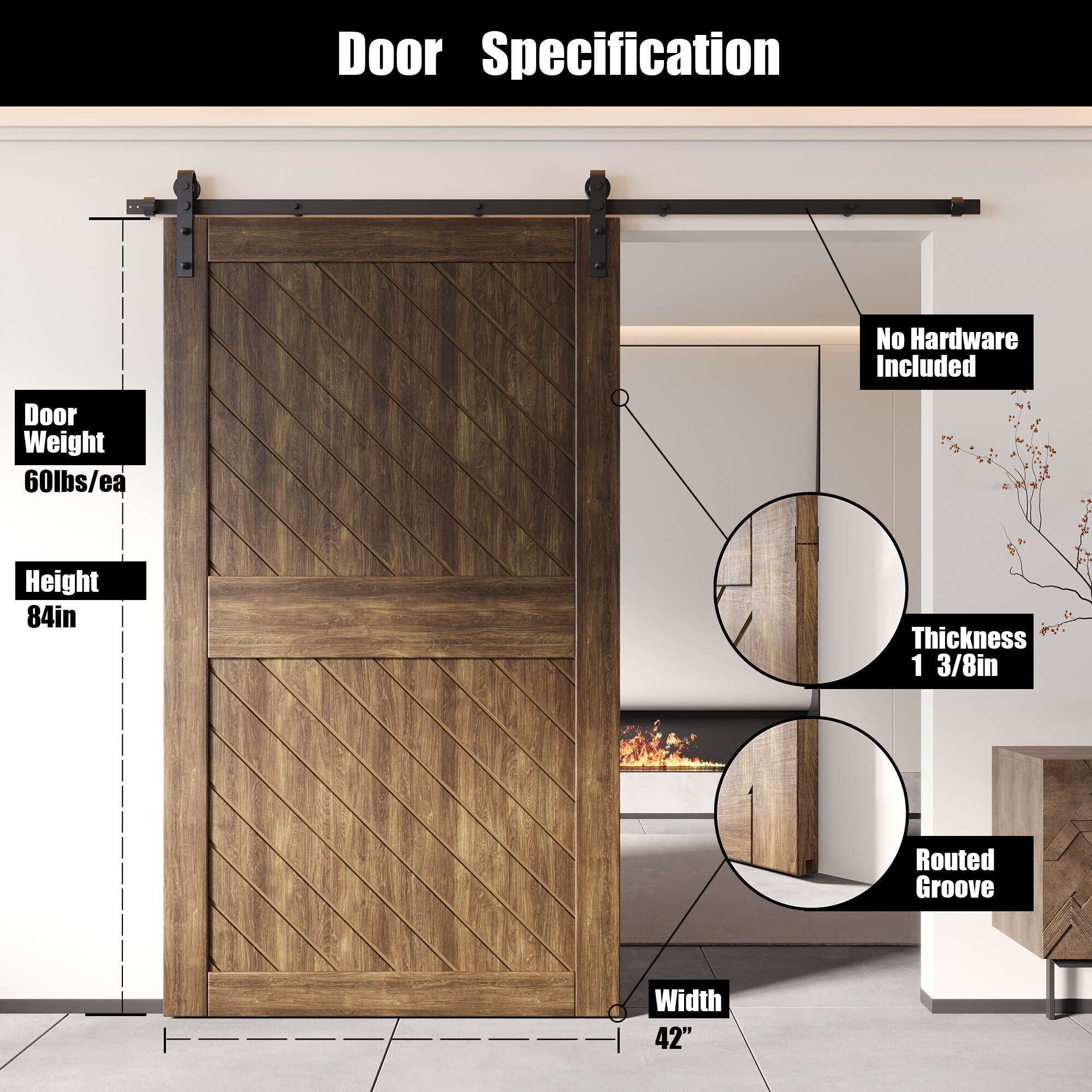 HOMACER XT2-4284-WA Barn-Doors - View #2