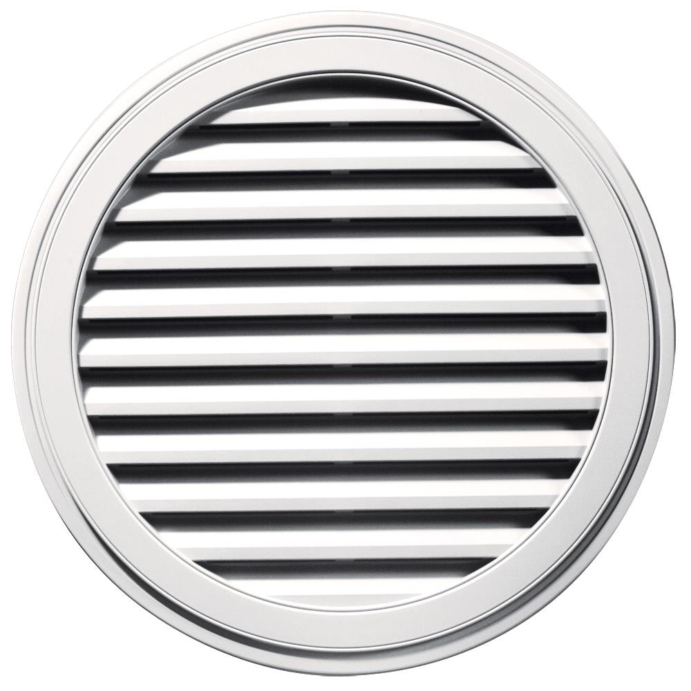 Builders Edge 120033636117 36-in x 36-in Bright White Round Vinyl Gable Louver Vent