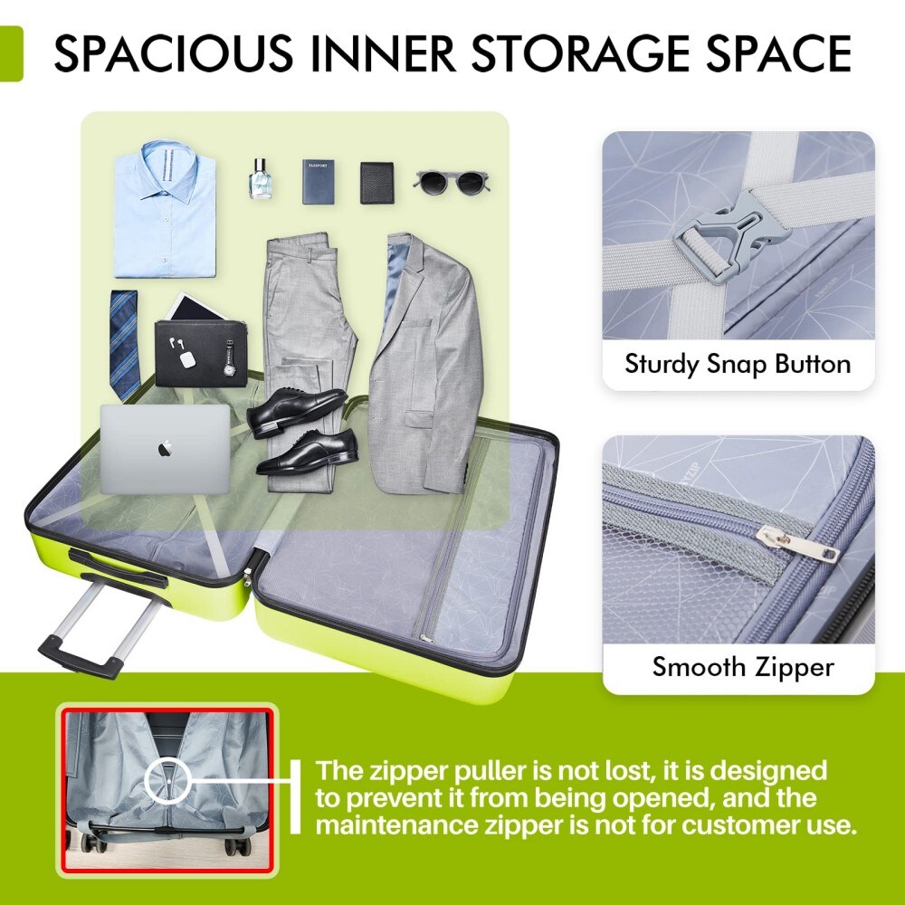 KERDOM AZ201-28-APPLE GREEN Luggage-And-Luggage-Sets - View #4