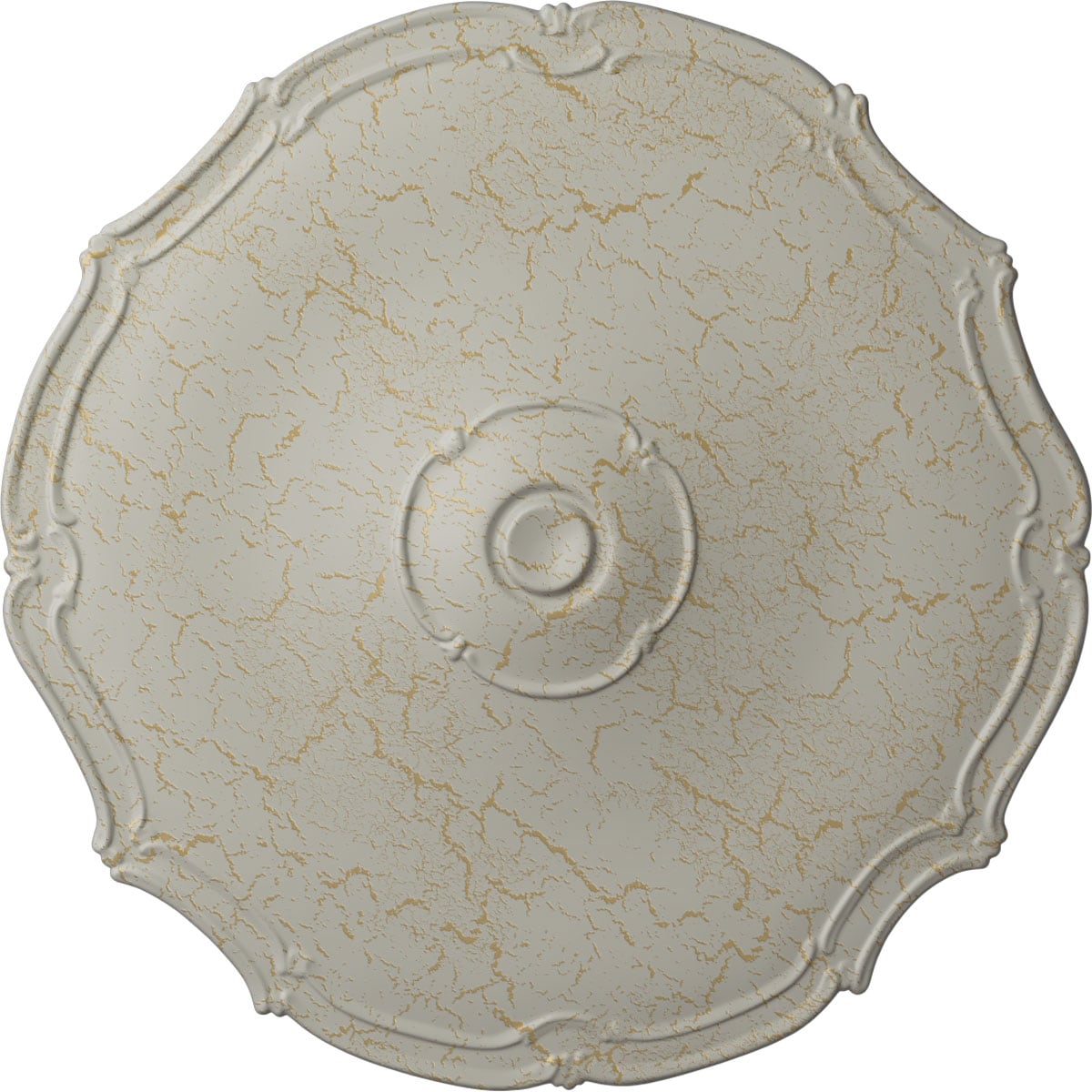 Ekena Millwork CM18POPCC Pompeii 18.875-in W x 18.875-in L Painted Pot Of Cream Crackle Polyurethane Whole Ceiling Medallion