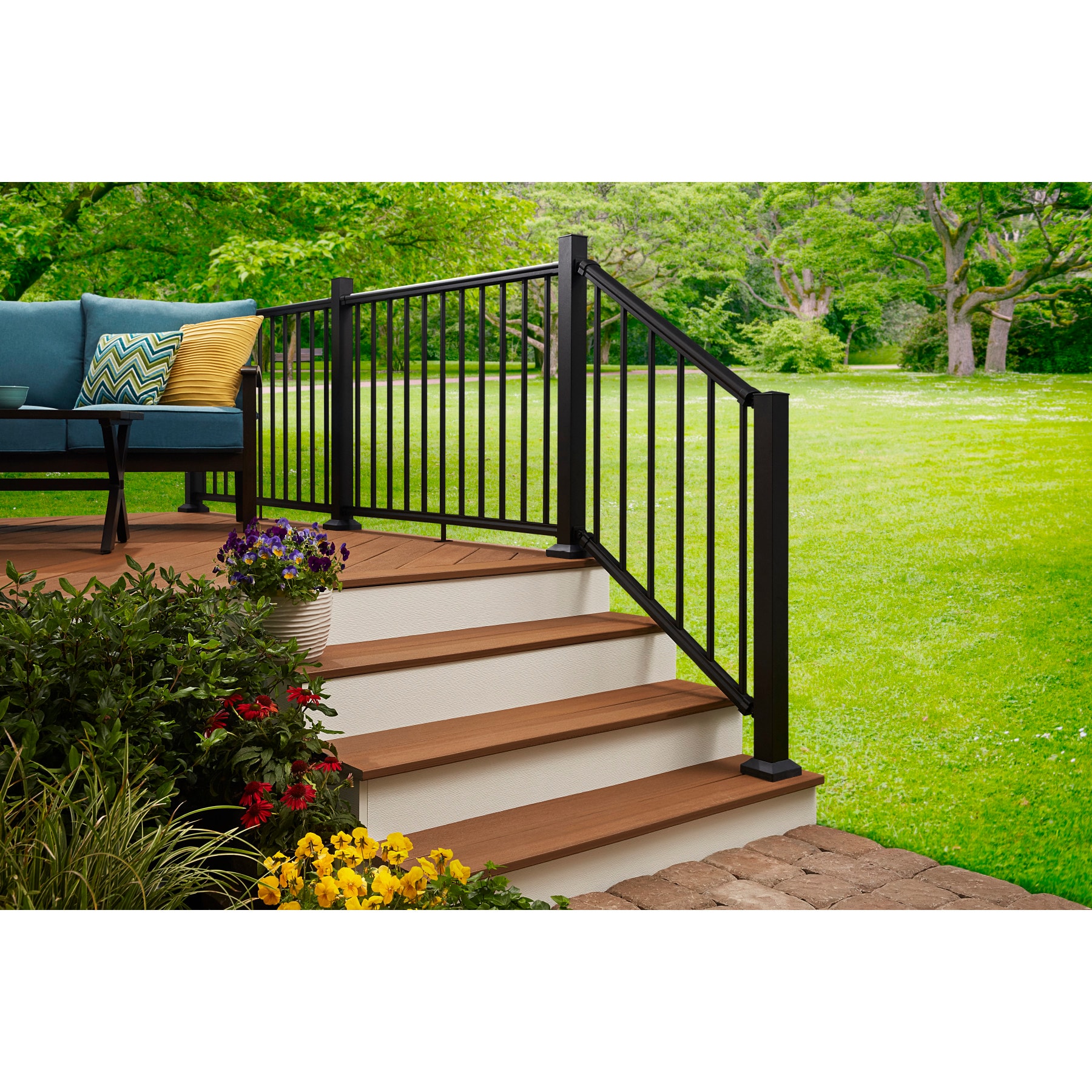 Fiberon CitySide 3-ft x 36-in Obsidian Aluminum Deck Rail Kit in the ...