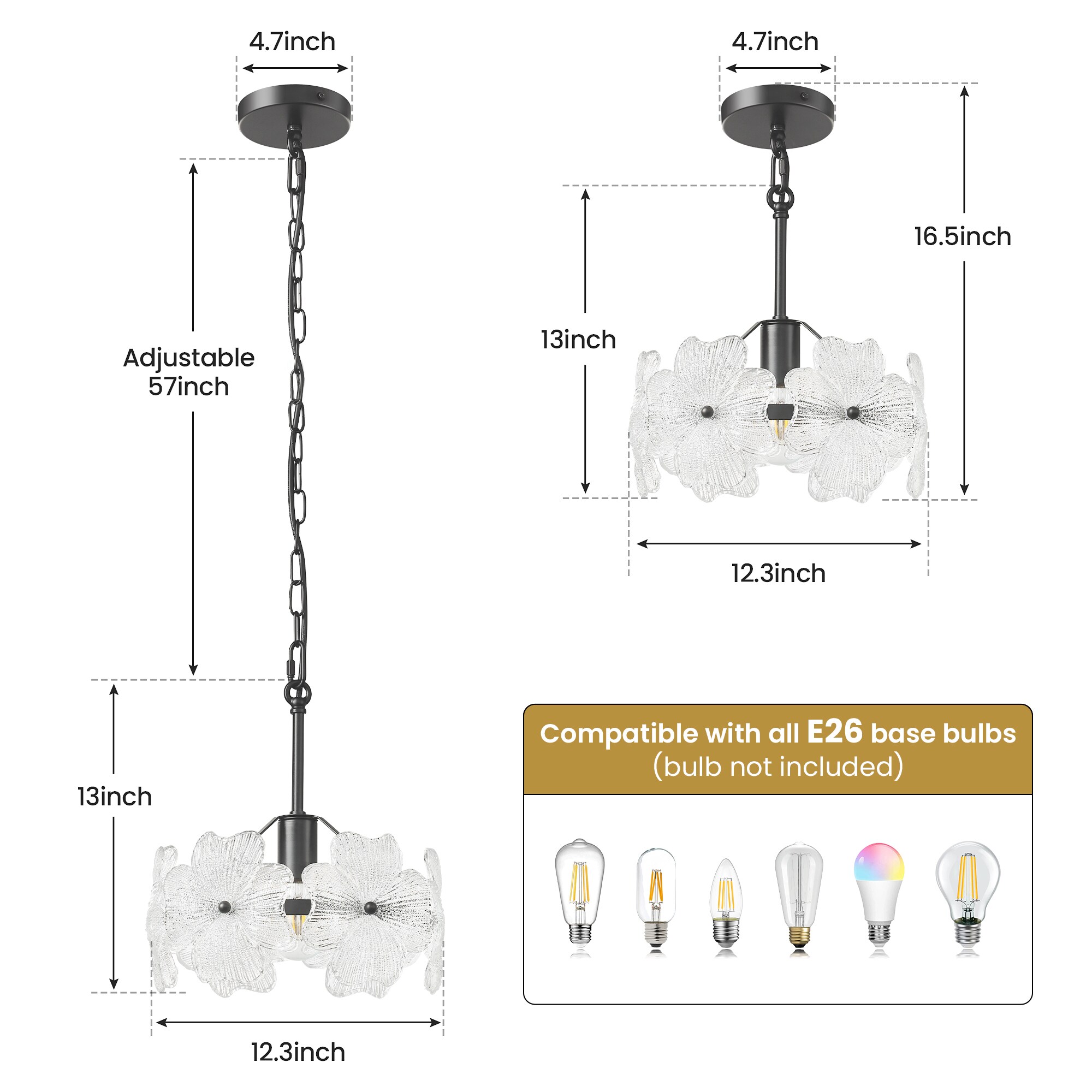 KAISITE 8216PL-06BK-US Pendant-Lights - View #2