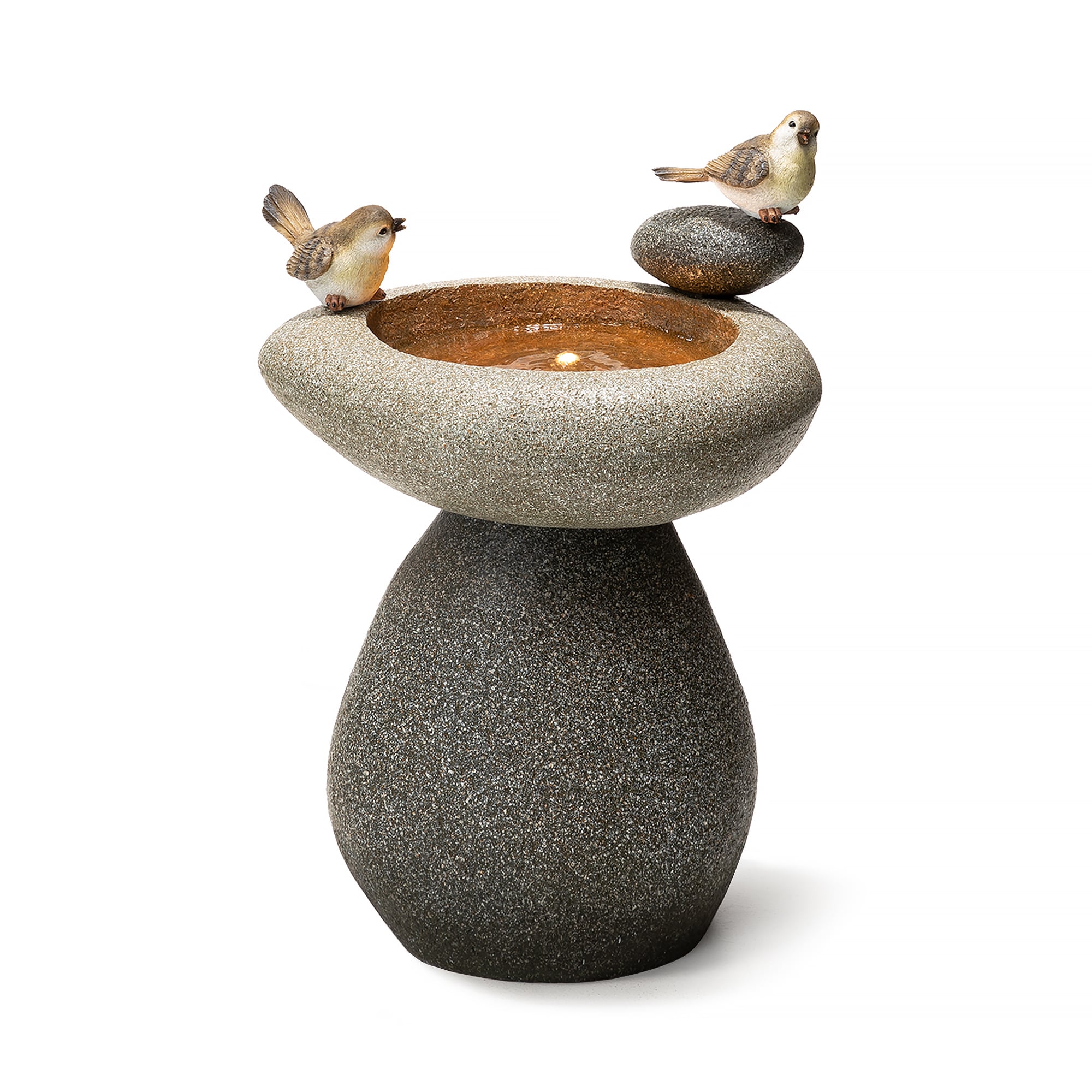 Glitzhome JT2007300065 20.75-in H Resin Electric Powered Outdoor Fountain Statue Pump Included