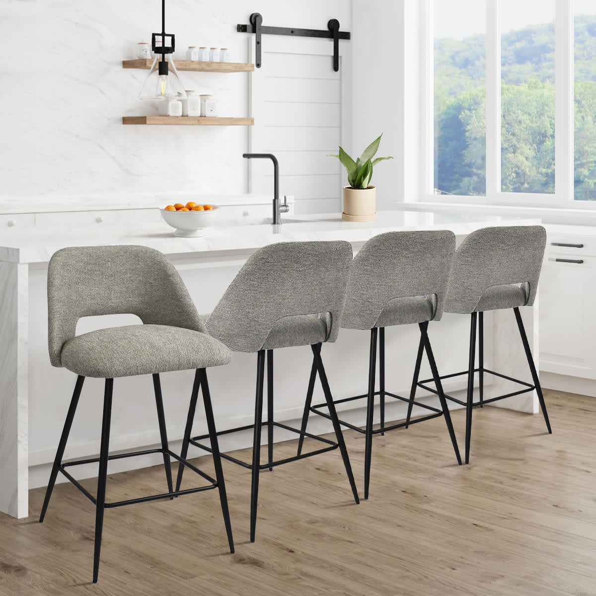 Maison Boucle EDWIN-MIDBAR-LTGR-4 stools - View #2