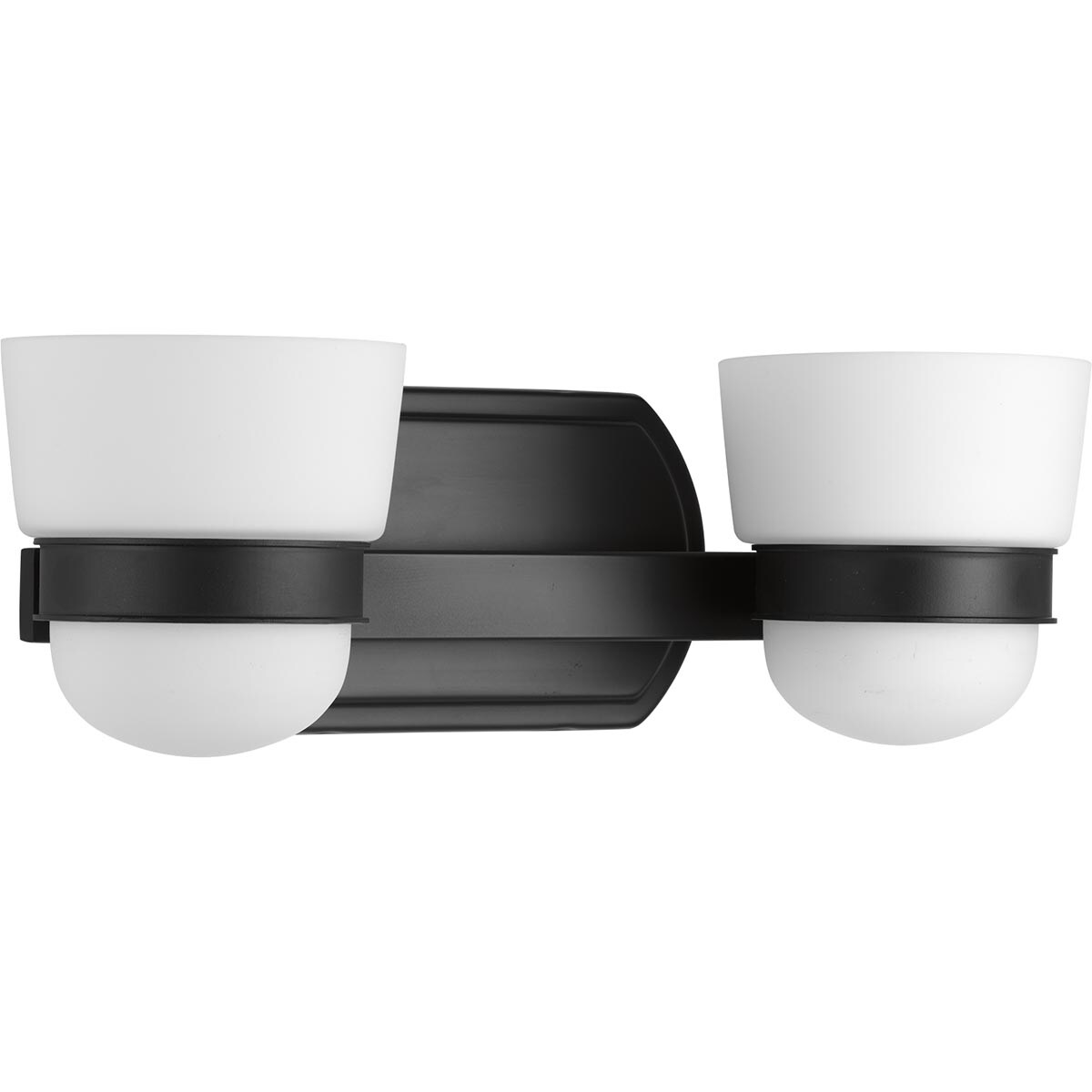 Progress Lighting P300077-031 Index 15-in 2 -Light Matte Black Modern/contemporary Vanity light