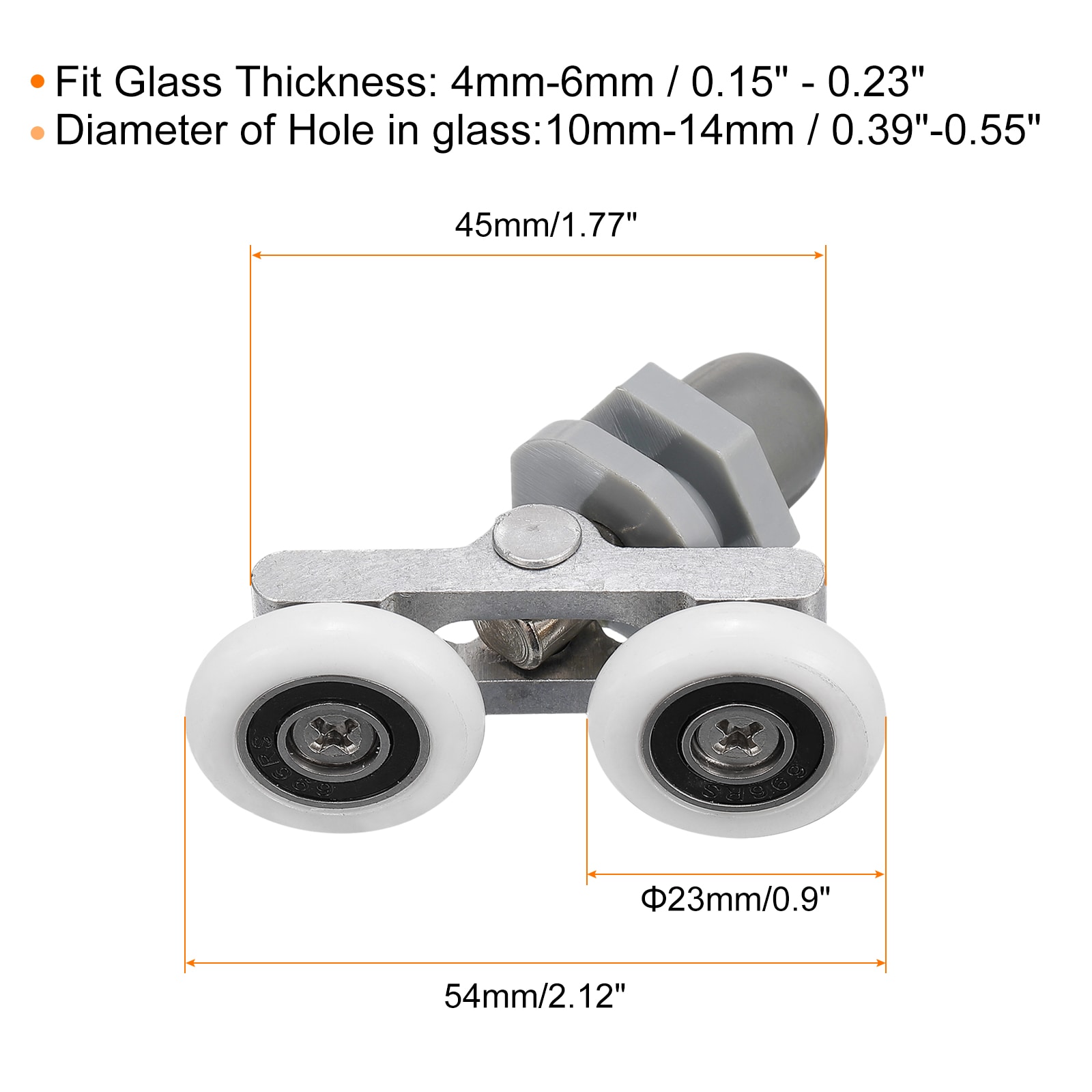 Unique Bargains S25093000UX9438 Tub-Shower-Door-Rollers - View #2