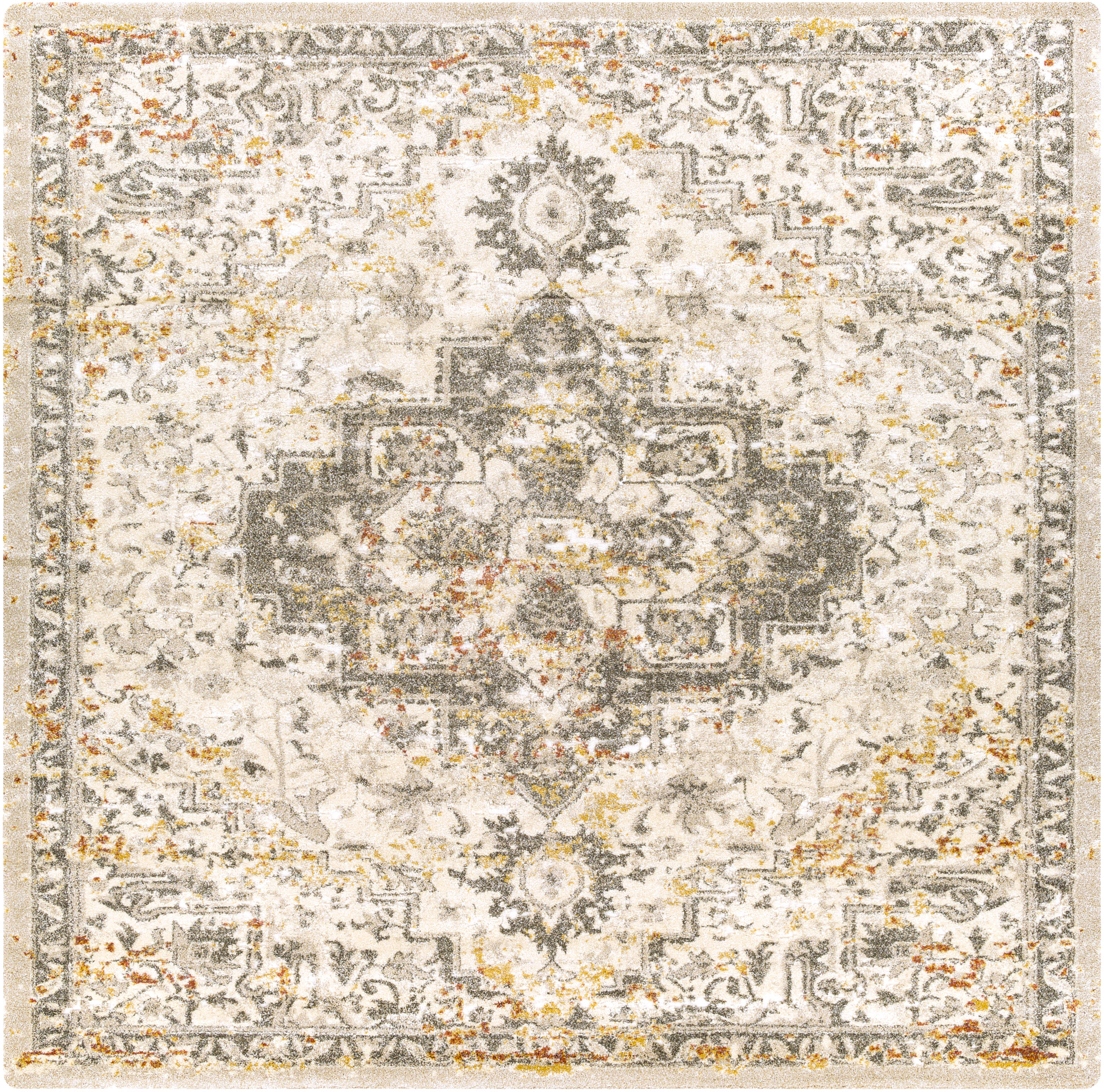 Surya TUS2307-710SQ Tuscany 8 x 8 (ft) Polypropylene Ivory Square Indoor Medallion Oriental Area rug