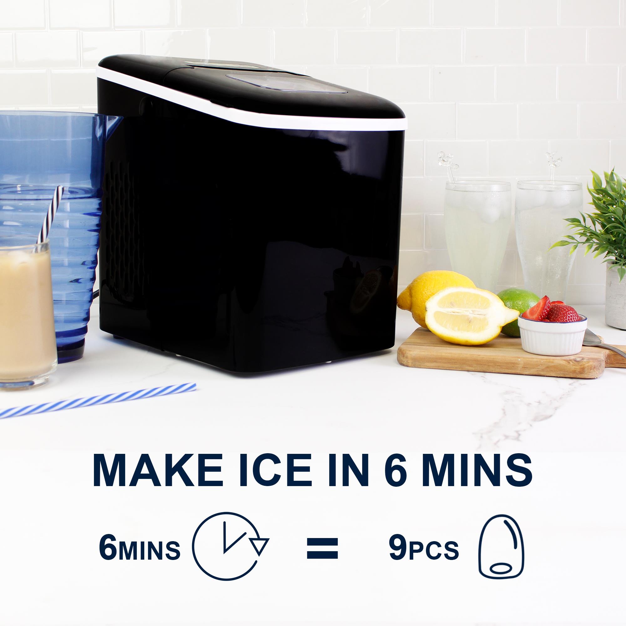 KISSAIR Countertop Ice Maker Machine 6-Minute Fast Bullet Ice