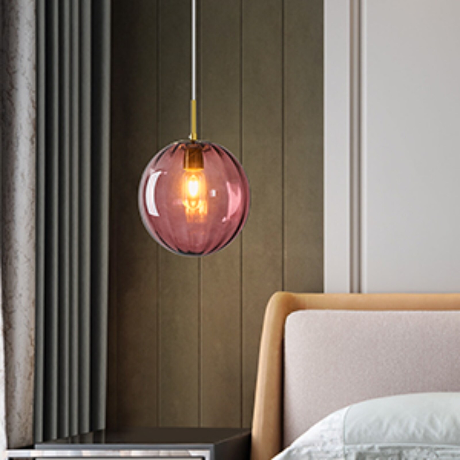 ZHLLMQ JP-430-1L-1-GOLD-RED Pendant-Lights - View #3