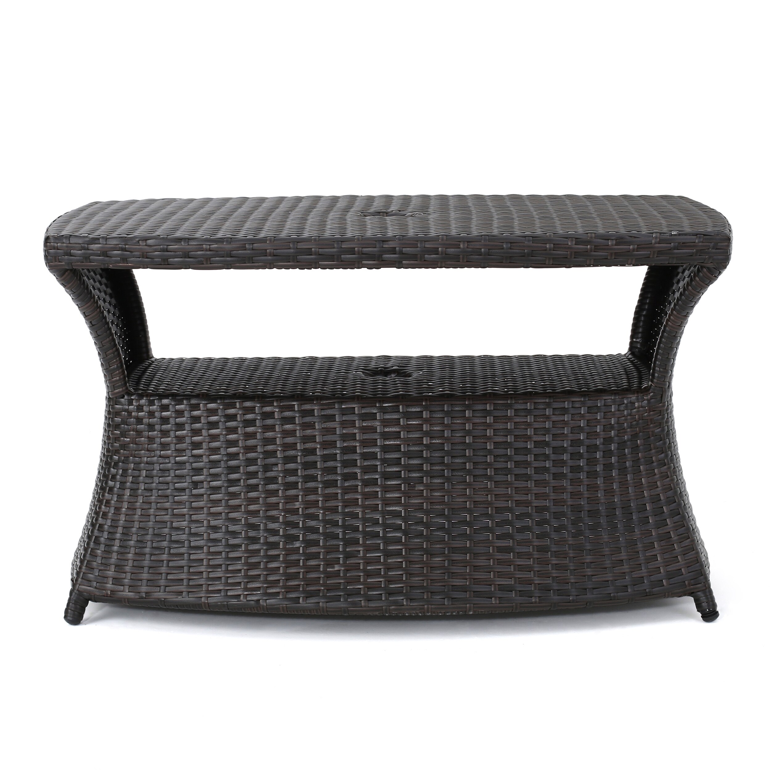 Best Selling Home Decor 300300 Berkeley Rectangle Wicker Outdoor End 22-in W x 34-in L with Umbrella Hole