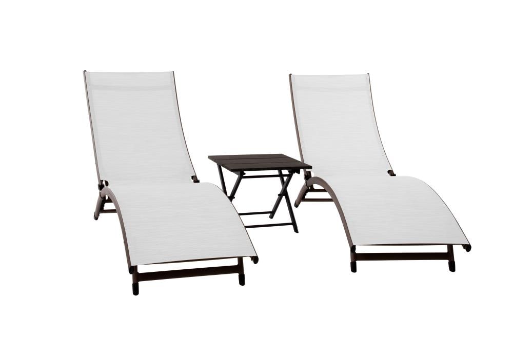 set of 2 grey sun loungers