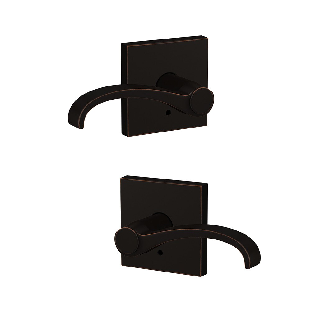 Schlage FC172 WIT 716 COL Custom Whitney - Collins Aged Bronze Interior Hall/Closet Dummy Door Handle
