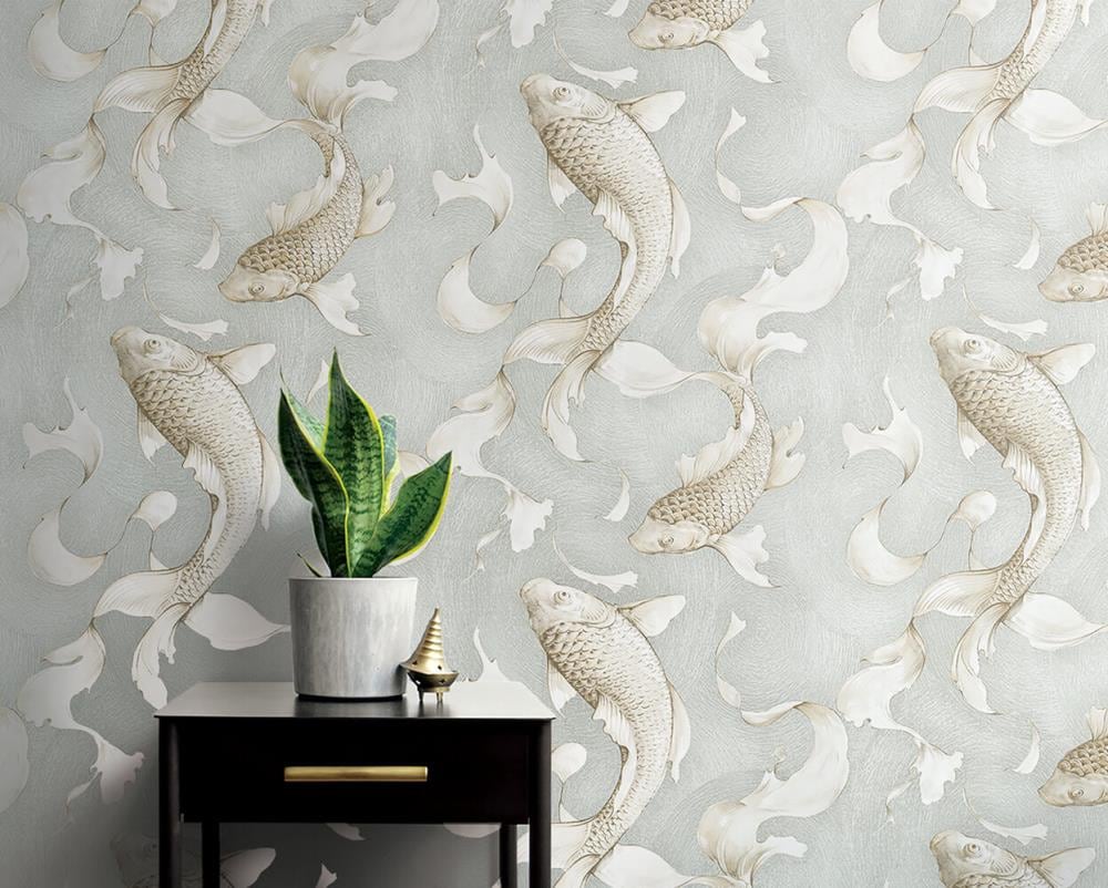 Abstract Fish Wallpaper Peel and Stick Blue Removable Contact Paper   HaokHome