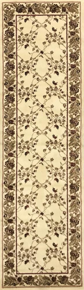 Radici USA 1590/2005/IVORY Como 2 x 8 (ft) Polypropylene Ivory Rectangular Indoor Trellis Oriental Runner rug