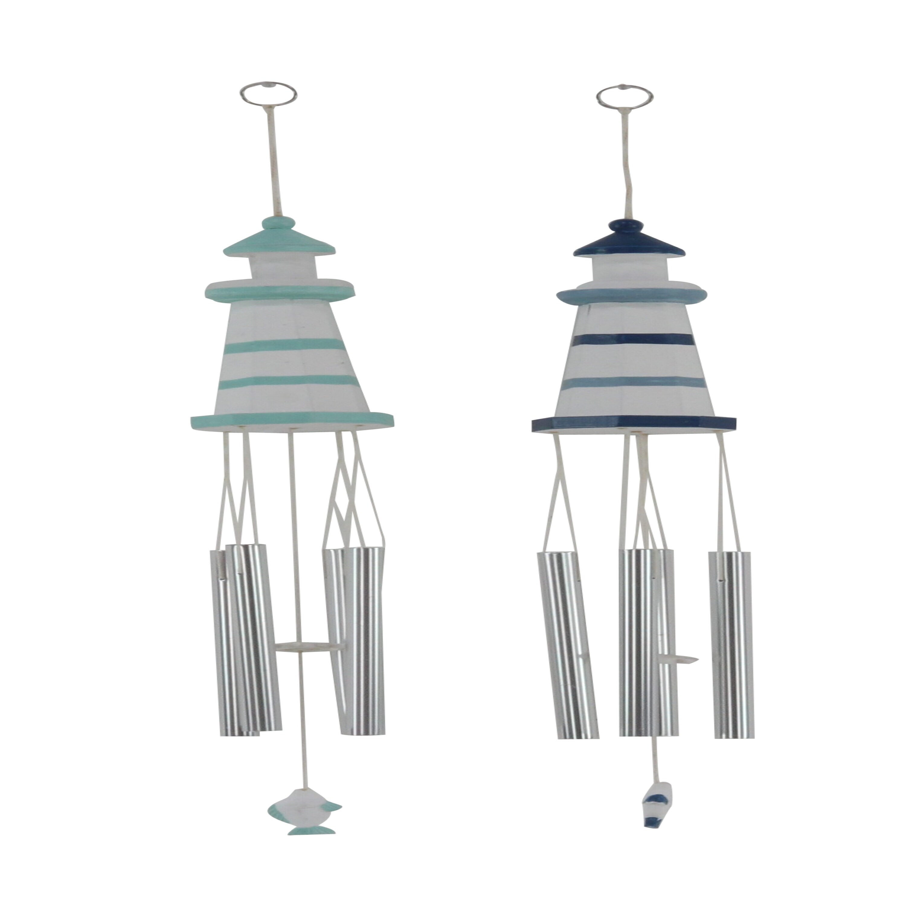 Grayson Lane 820008 30-Inches White Wood Modern Wind Chime