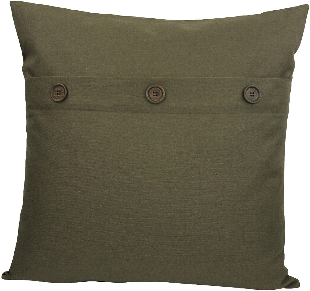 MANOR LUXE ML130042020FALLGREEN Buttons 20-in x 20-in Fall Green Indoor Decorative Pillow