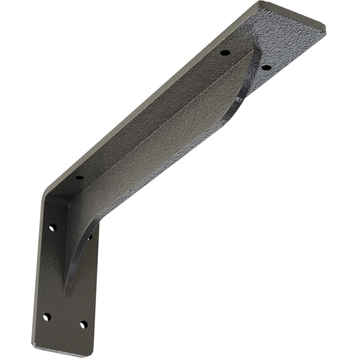 Ekena Millwork BKTM02X12X05EBHGY Embrey 12-in x 2-in x 5.25-in Gray Steel Countertop support bracket
