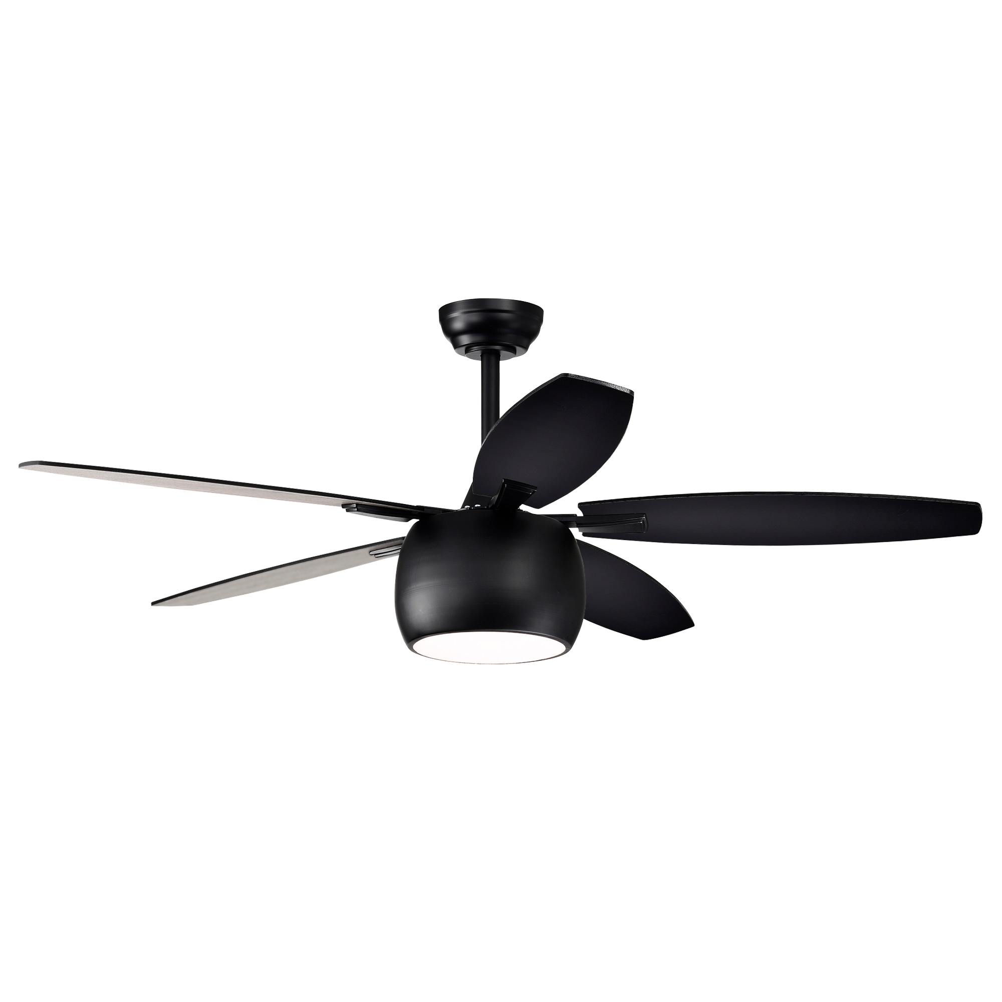 Matte Black 52" Ceiling Fan with Reversible Blades and LED Light