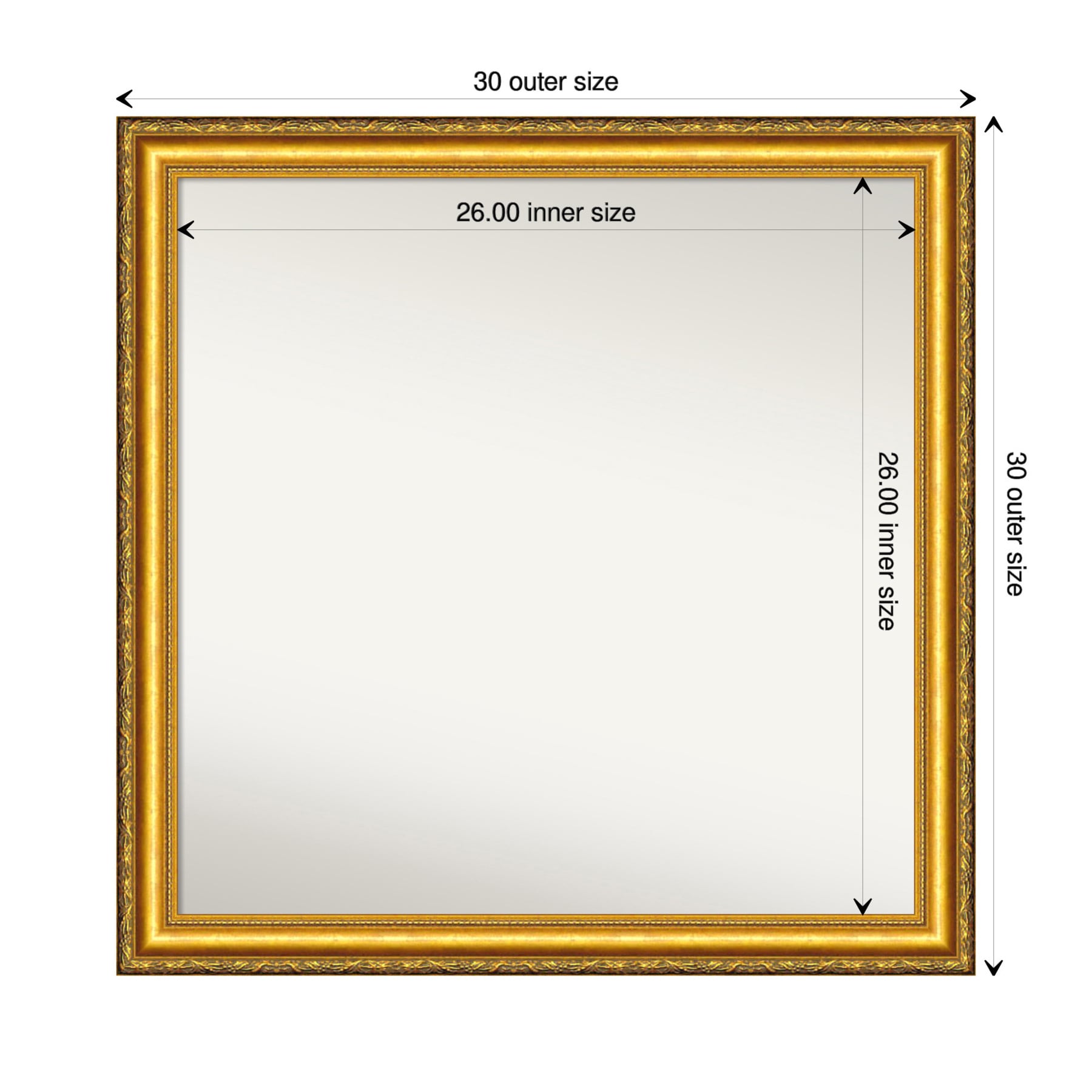 Amanti Art Amanti Art Non-Beveled Wood Wall Mirror (29.5 x 29.5 in ...