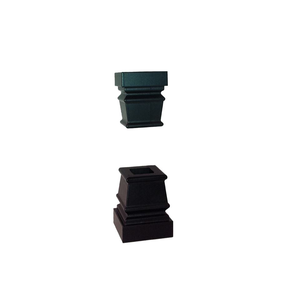 Crown Heritage BC4989220FB 1-in x 1.25-in Flat Black Aluminum Stair Baluster Shoe (2-Pack)