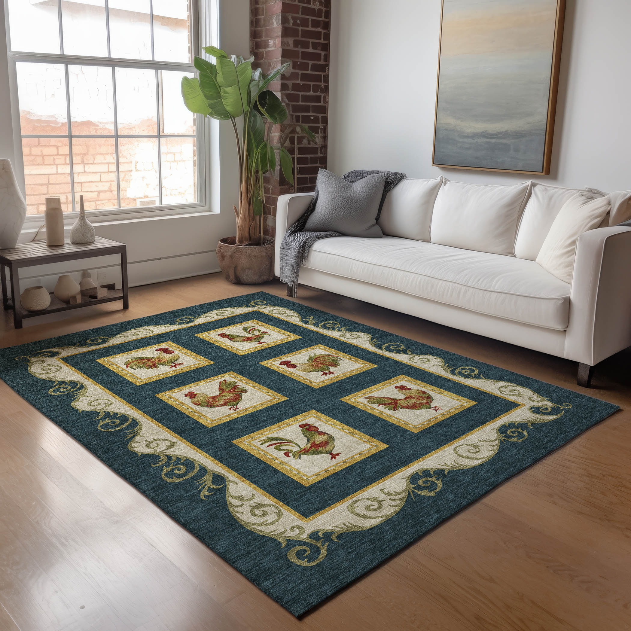 Addison Rugs AMF159MI9X12 Mayfield AMF159MI 9 x 12 (ft) Loomed Polyester Midnight Rectangular Indoor Geometric Machine washable Area rug