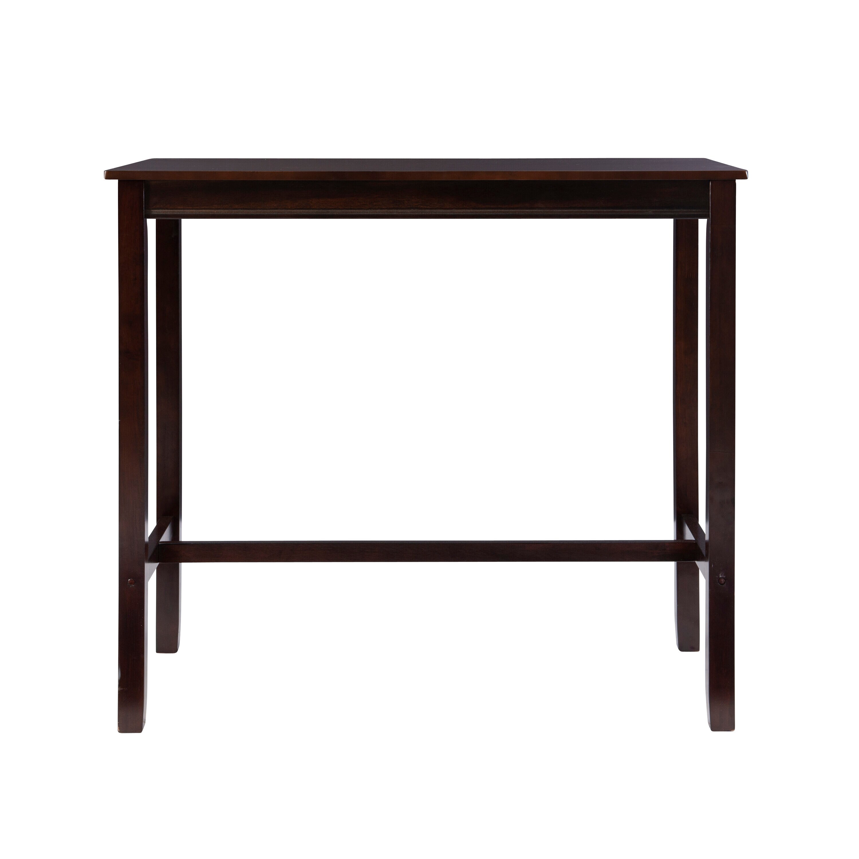 Linon BPT101WAL01U Claridge Walnut Transitional Bar Table, Wood veneer with Walnut rubberwood Wood 23.75-in L x 42-in H